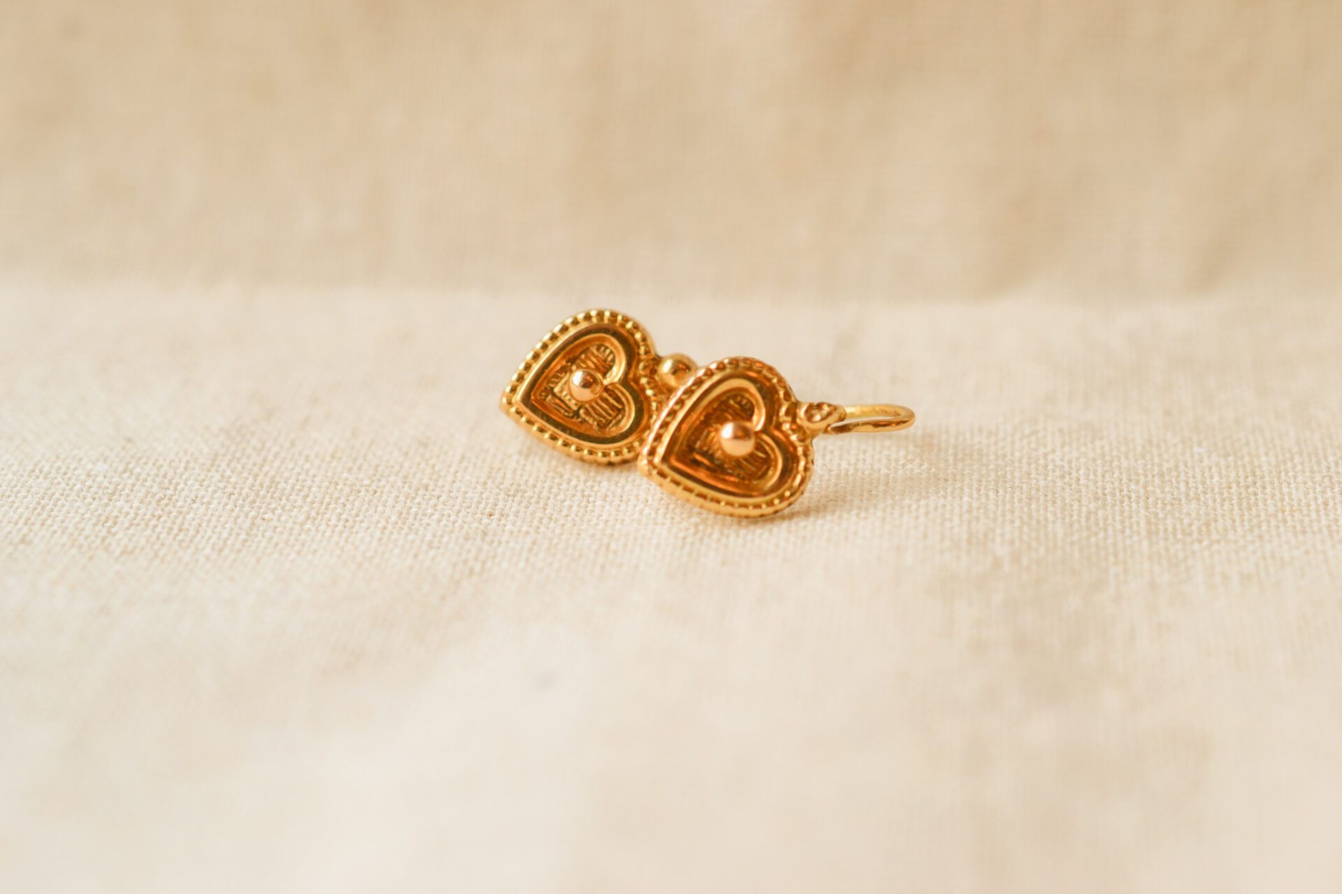 Dormeuses Cœur Or jaune 18K