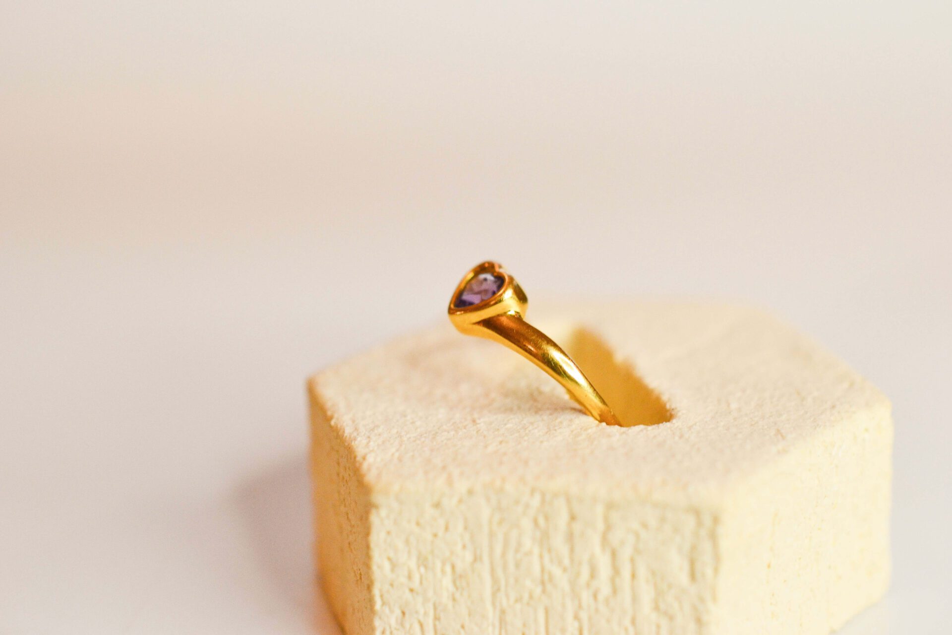 Bague cœur Scapolite Or jaune