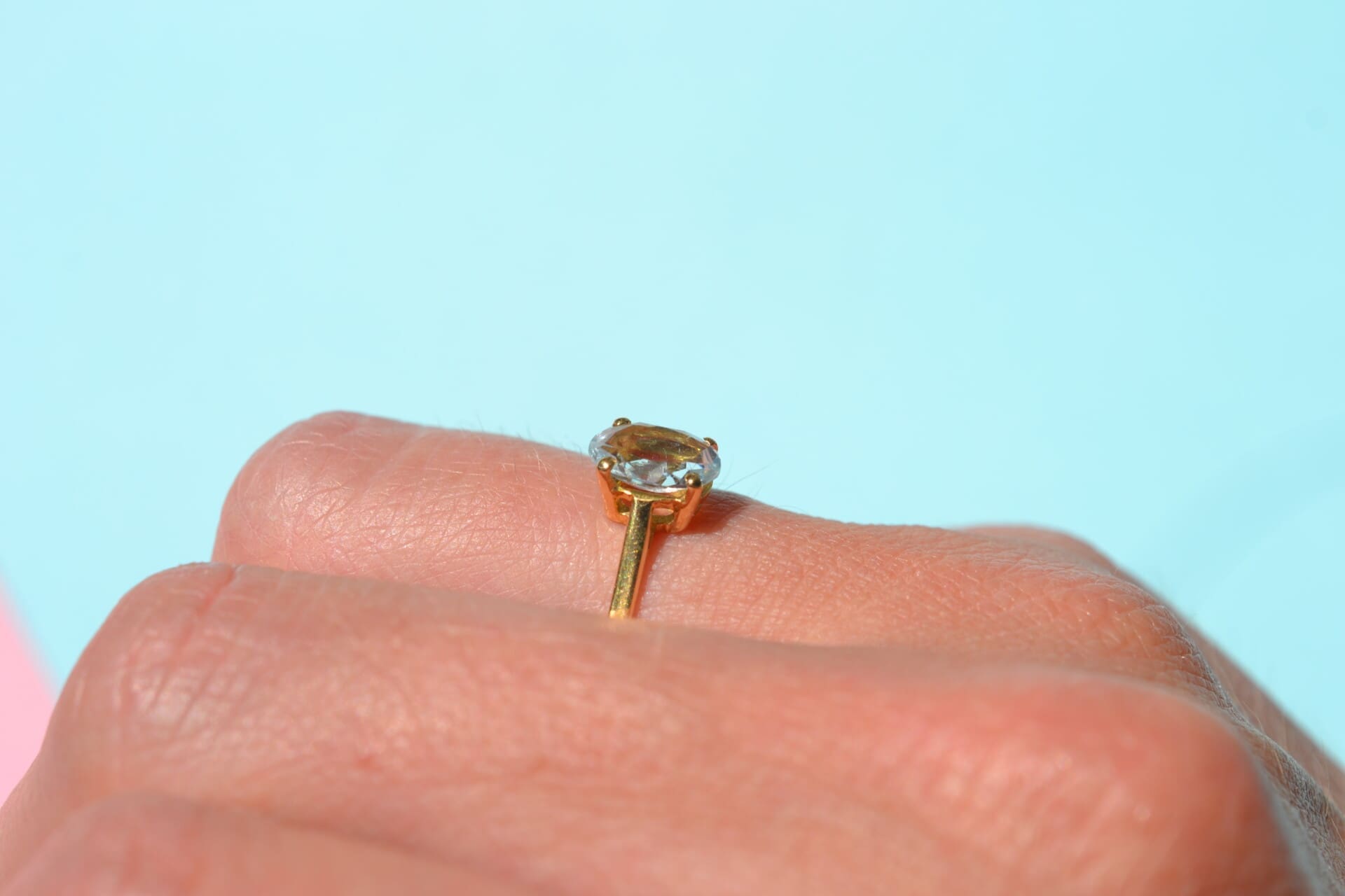 Bague solitaire Aigue Marine
