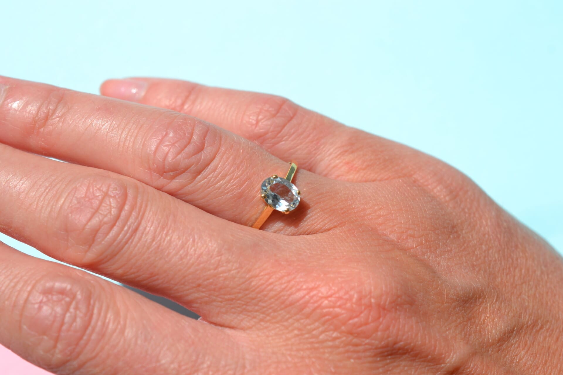 Bague solitaire Aigue Marine