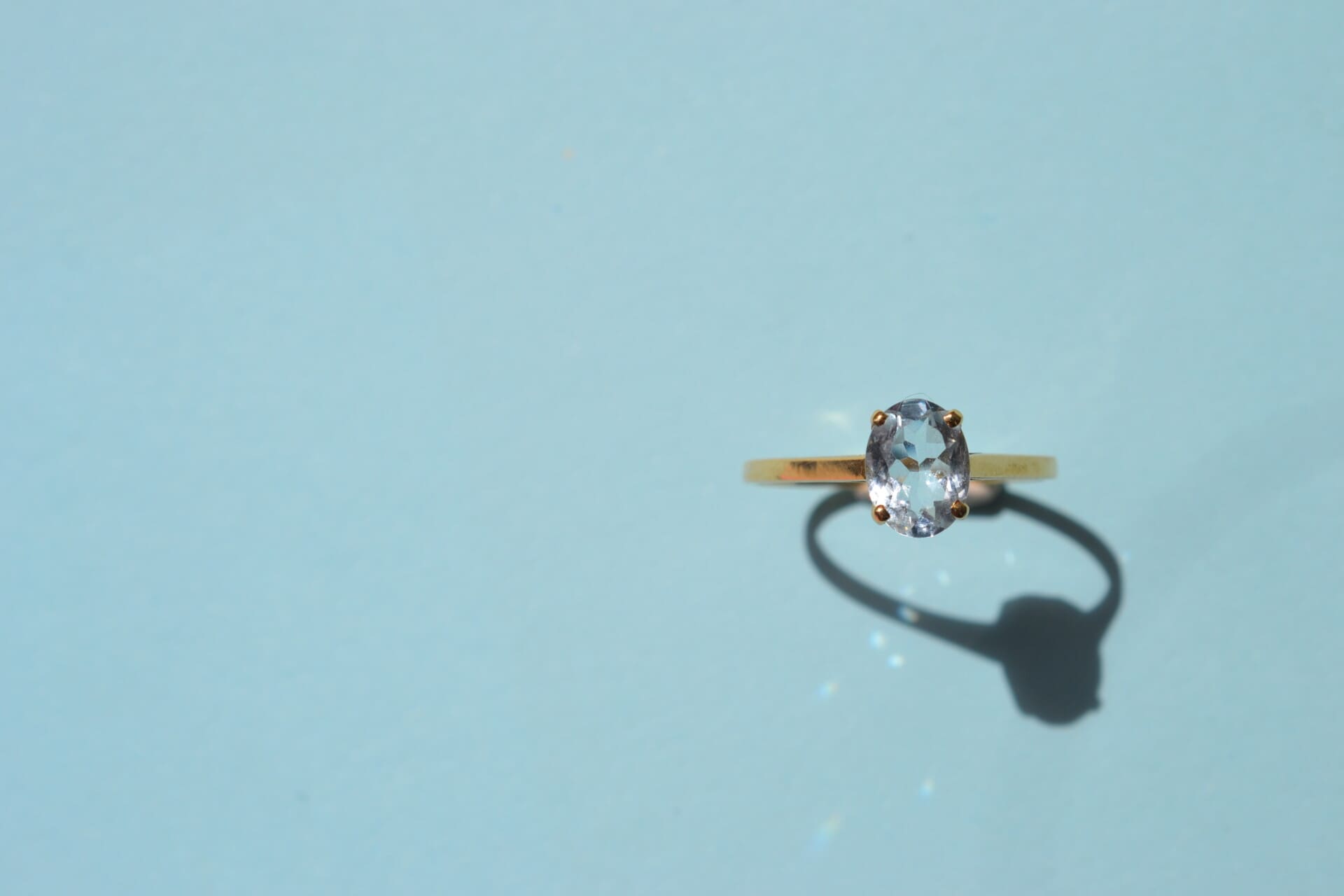 Bague solitaire Aigue Marine