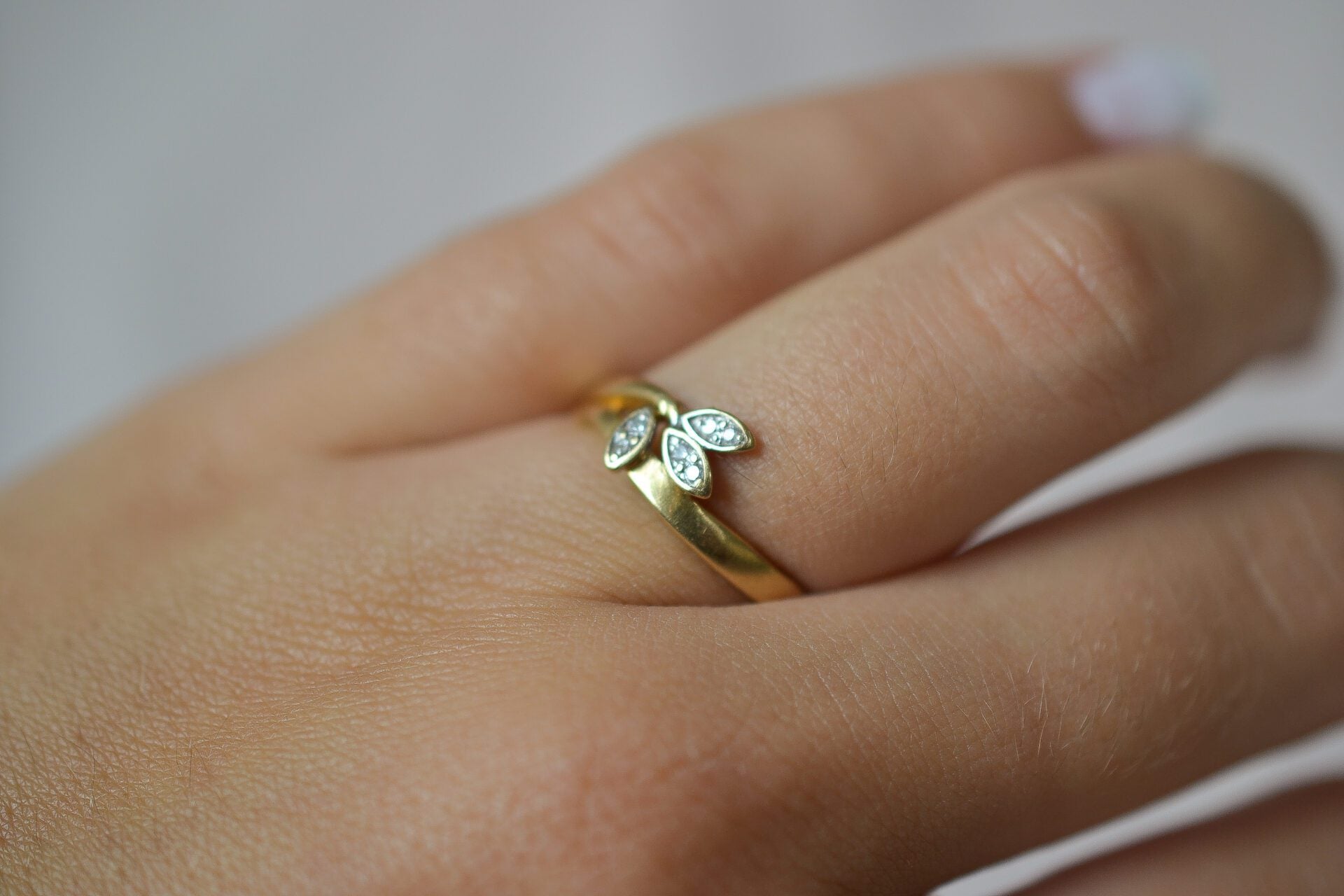 Bague Art Nouveau Or Jaune et Diamants