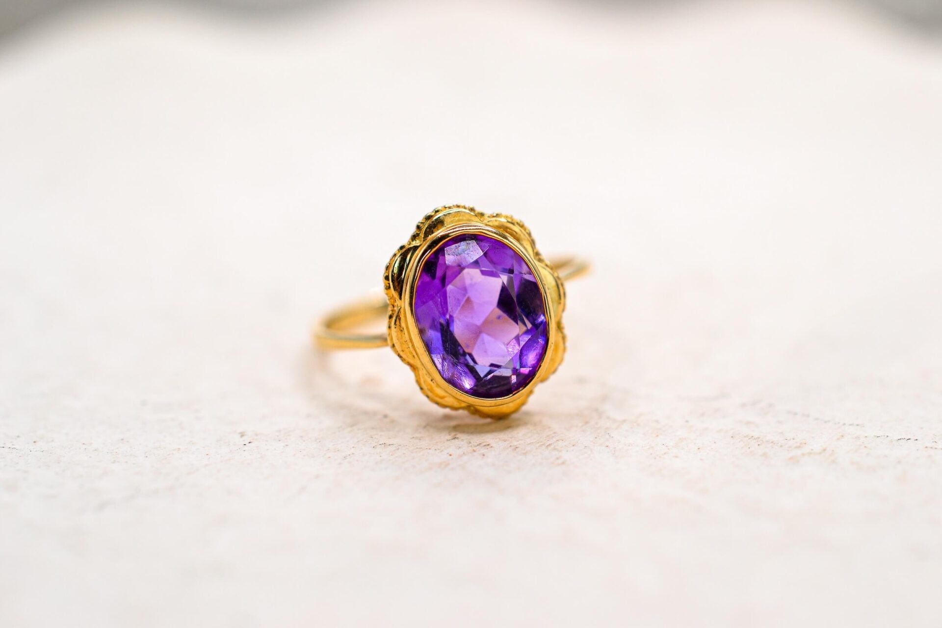 Bague Améthyste serti fleur