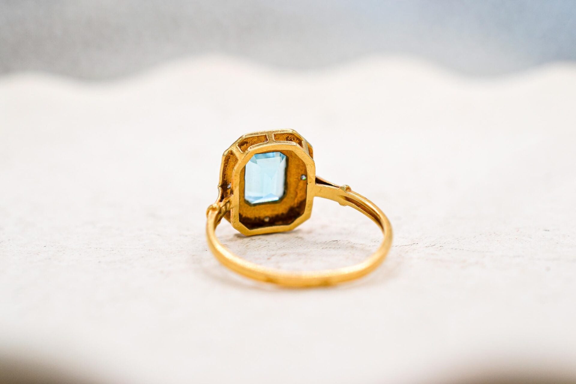 Bague octogonale Topaze Diamants
