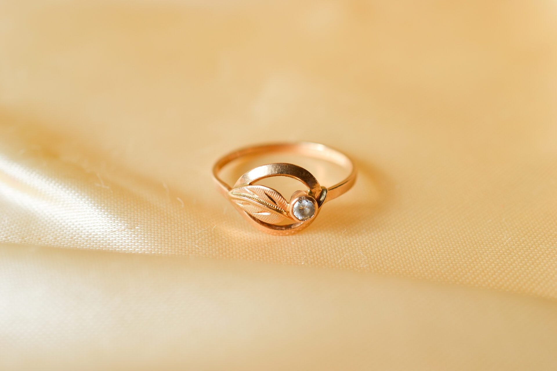 Bague Or jaune Art Nouveau Oxyde