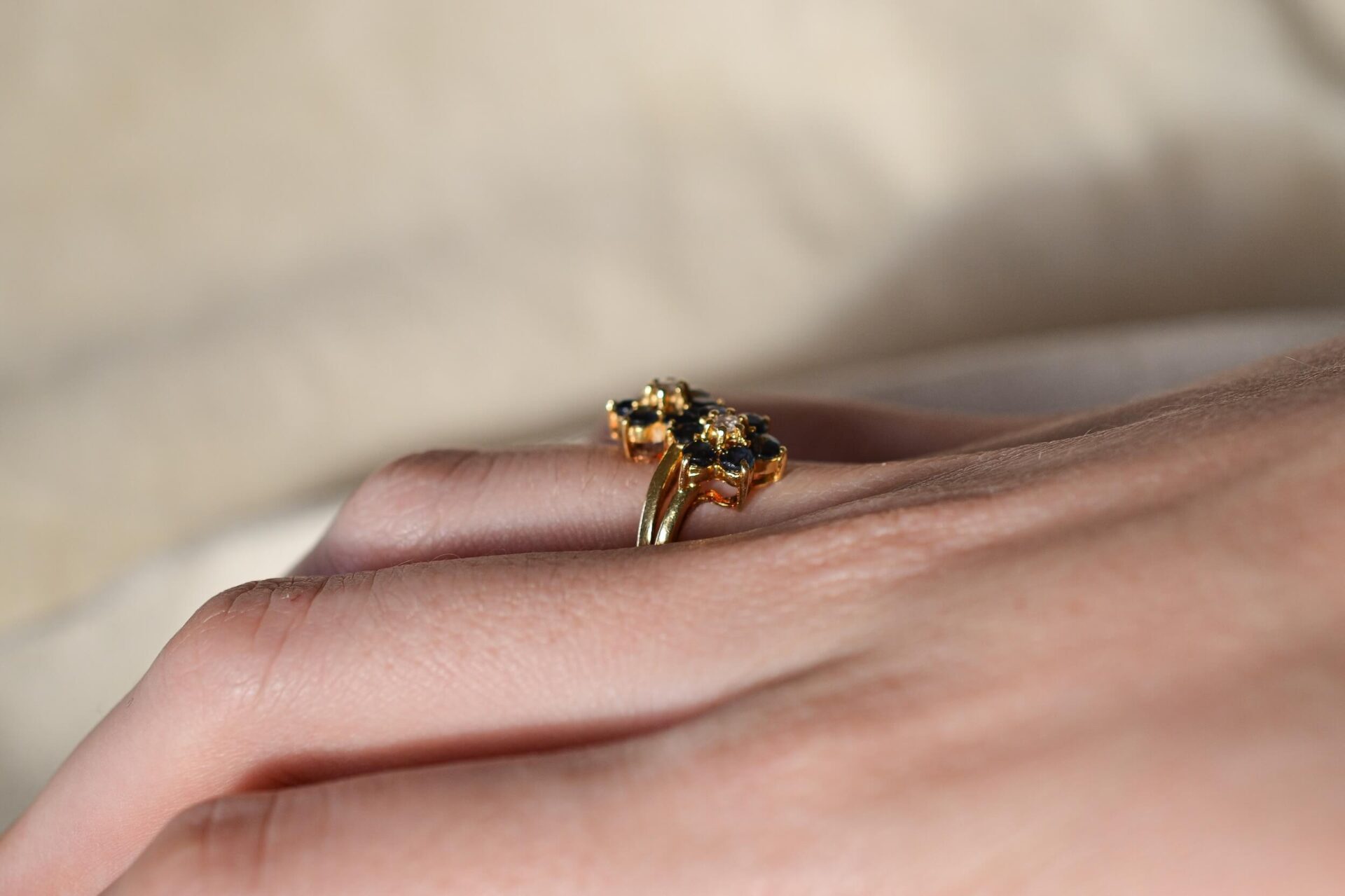 Bague style toi et moi Saphirs Diamants