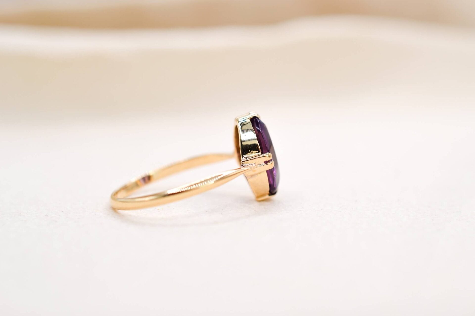 Bague Solitaire Améthyste