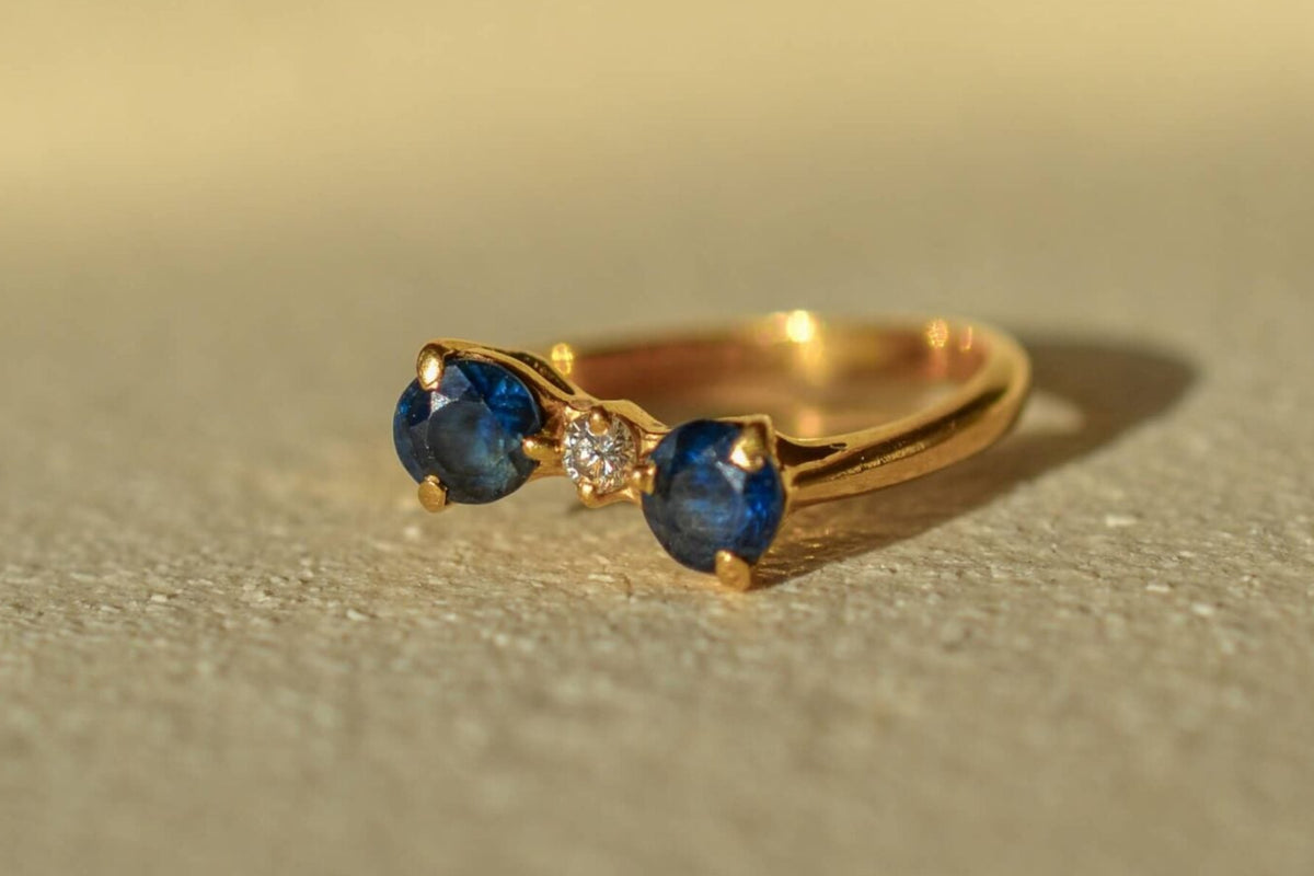 Bague noeud Saphirs Diamant