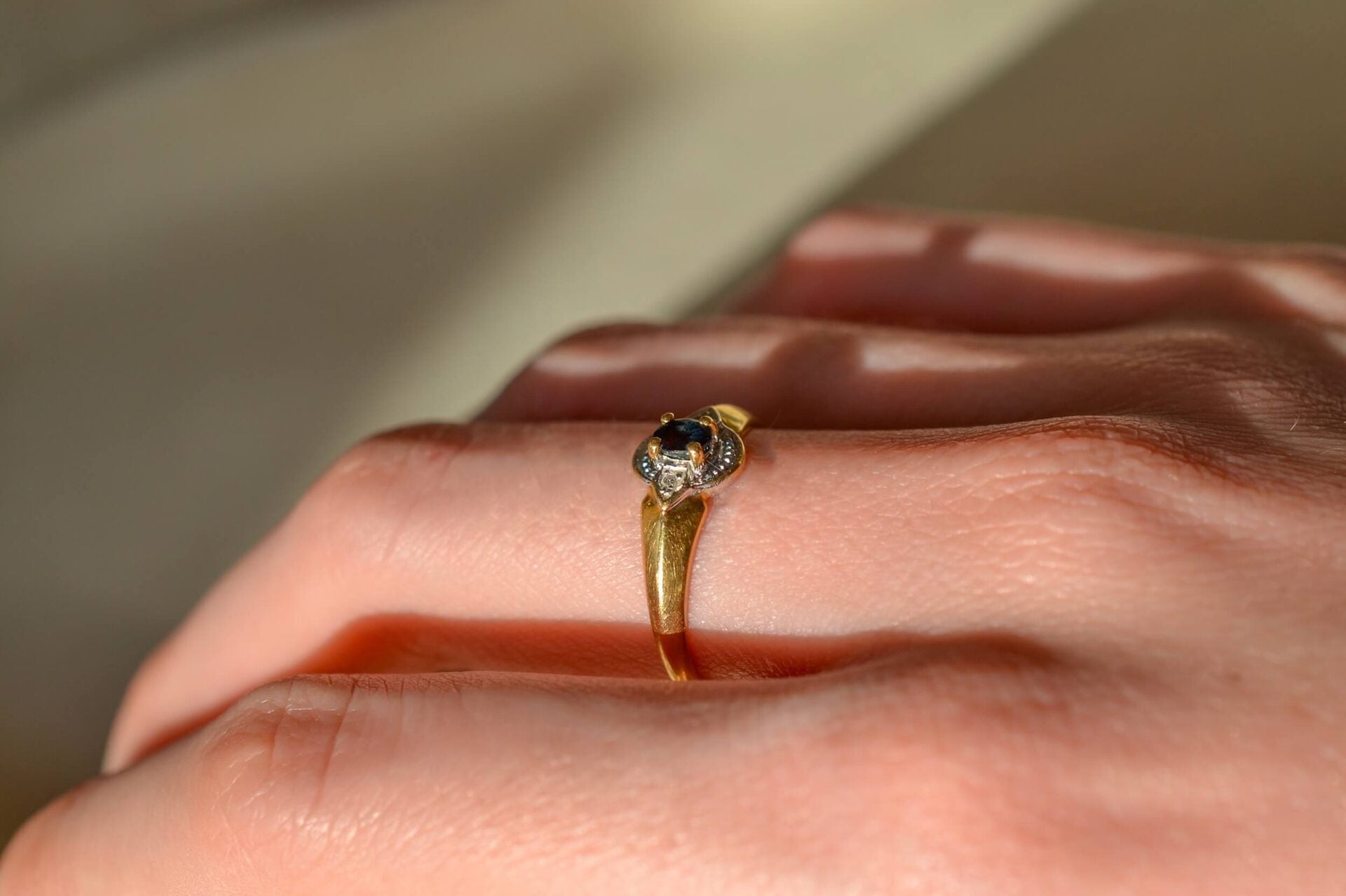 Bague ovale Saphir Diamants
