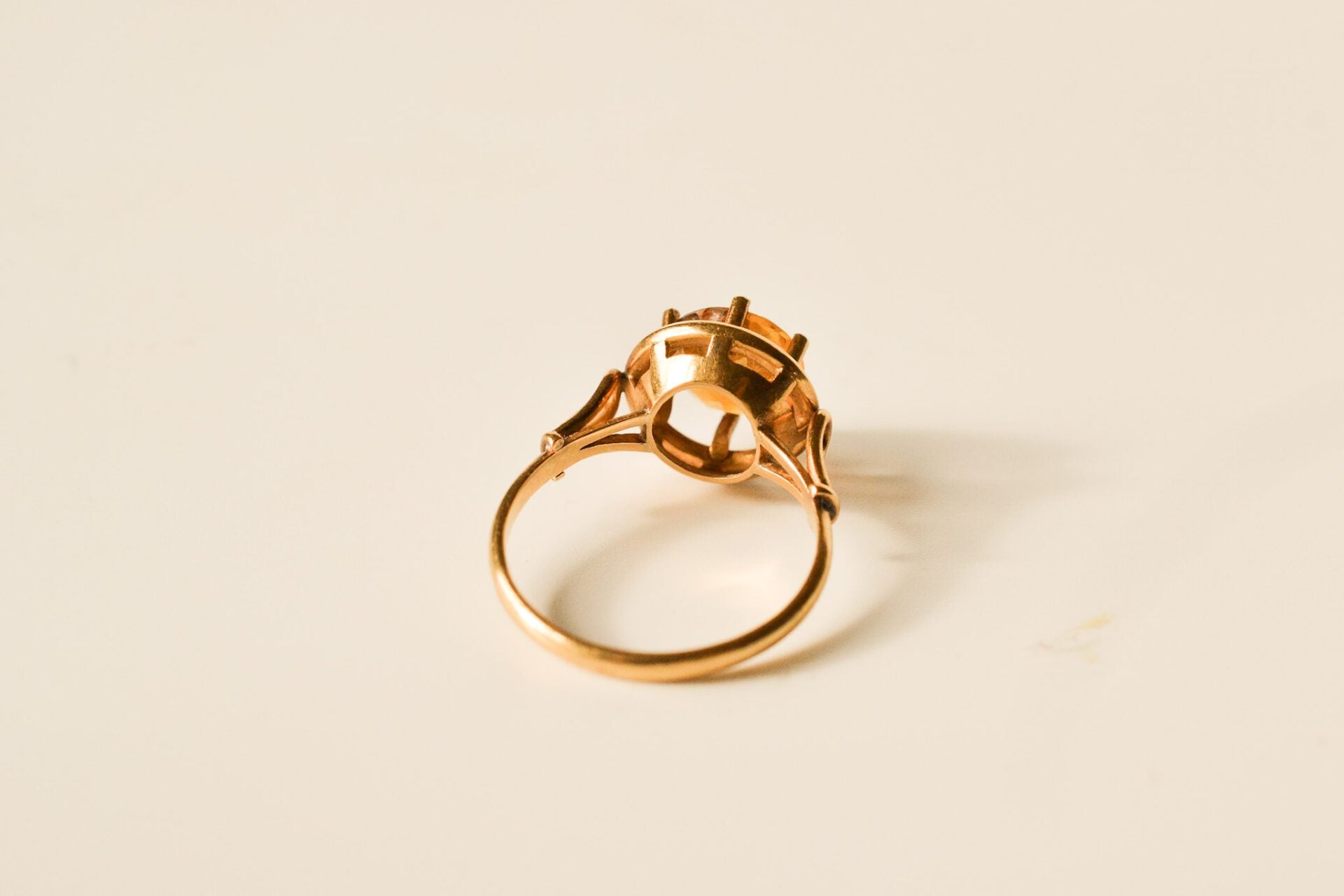 Bague cocktail solitaire Citrine