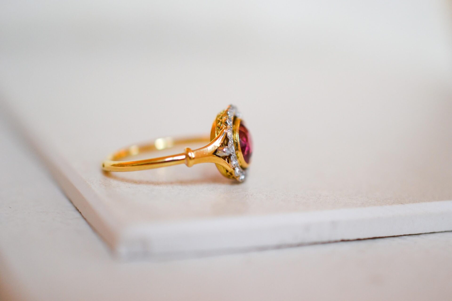 Bague Florale Tourmaline Diamants