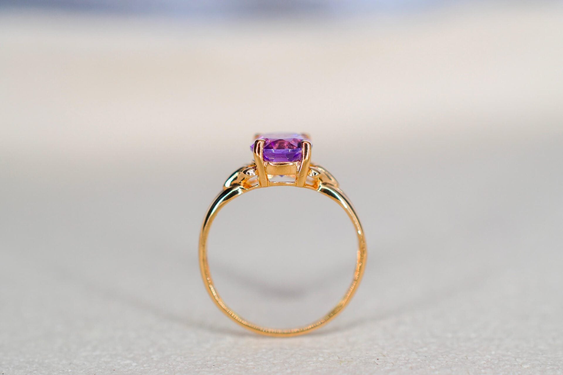 Bague Solitaire ajourée Améthyste