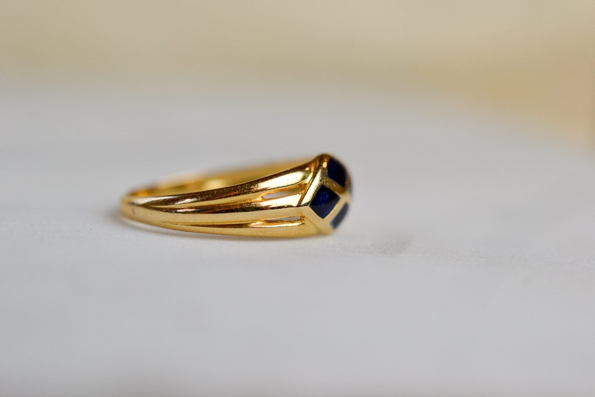 Bague Jonc Email bleu