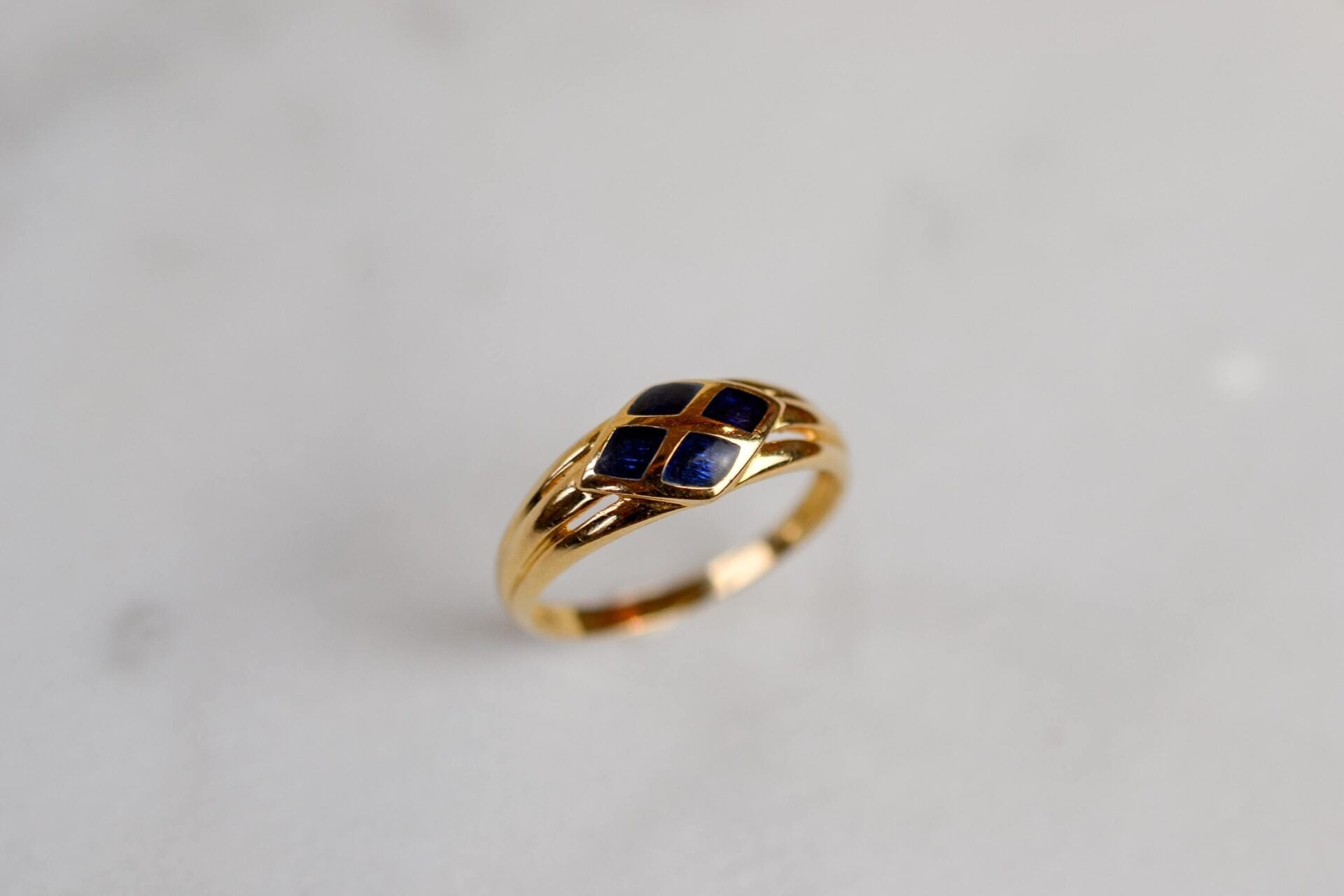 Bague Jonc Email bleu