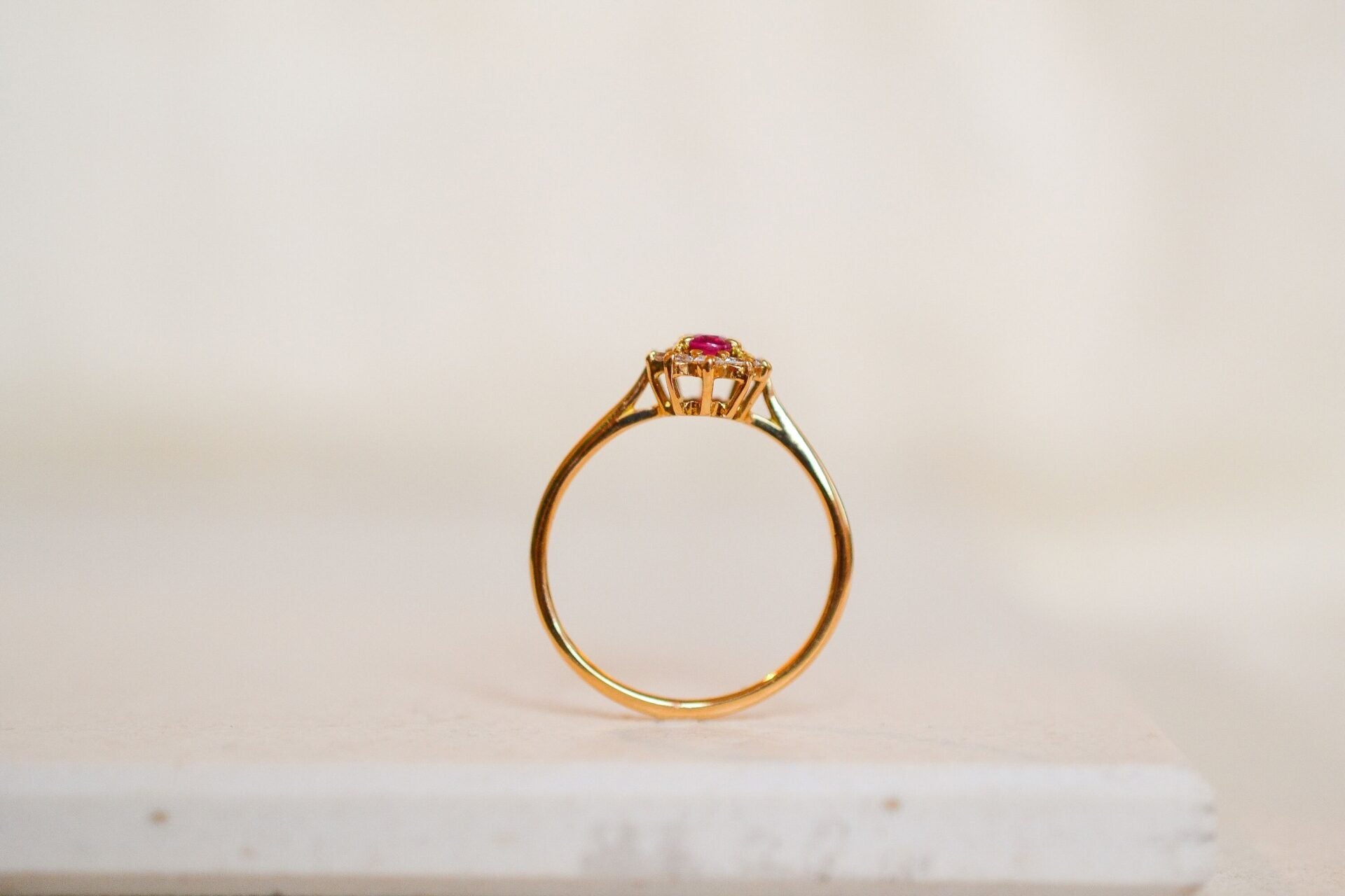Bague Marguerite Saphir rose Diamants