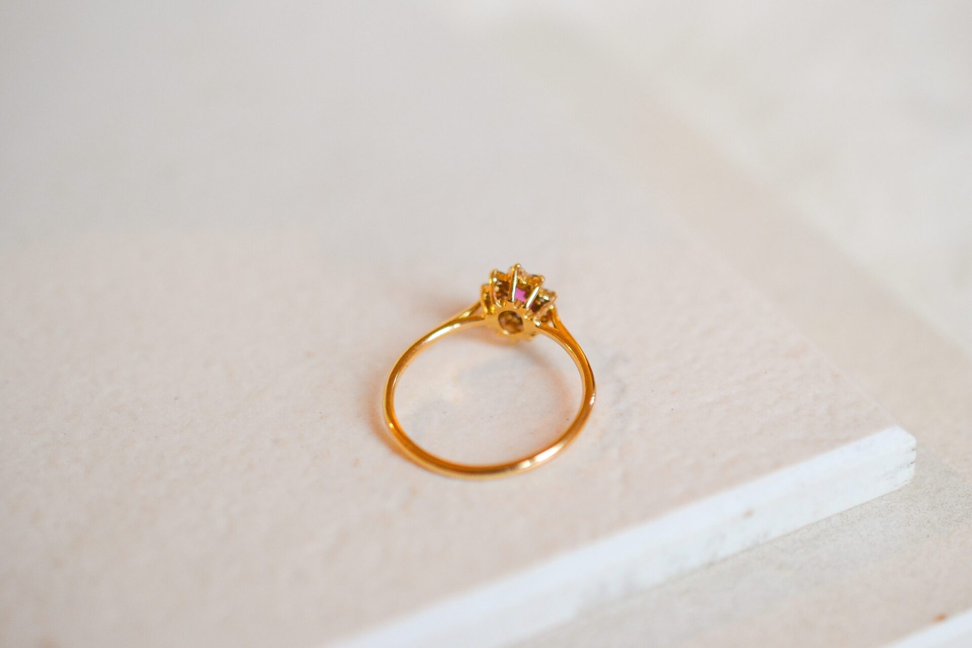 Bague Marguerite Saphir rose Diamants