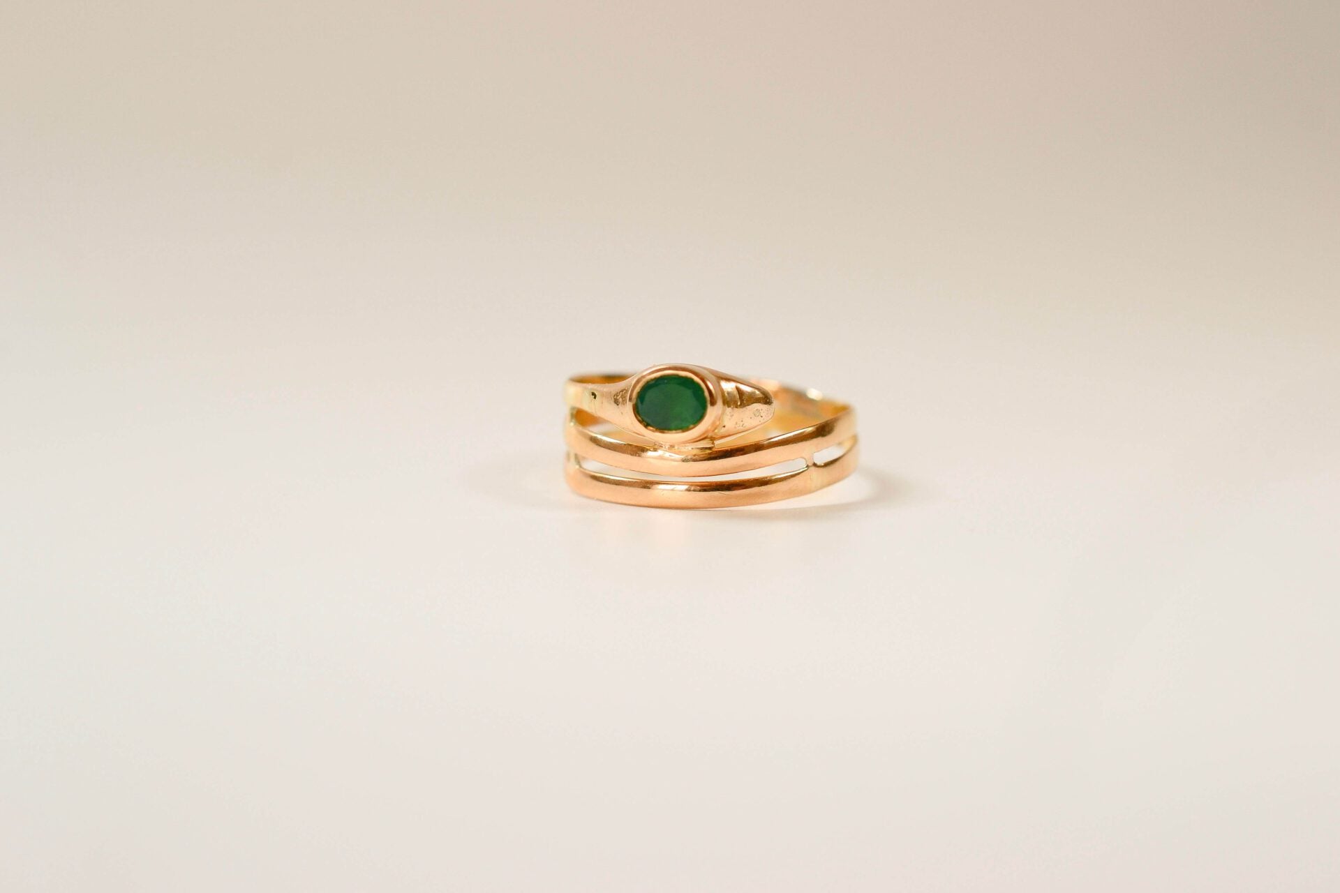 Bague Serpent Agate verte