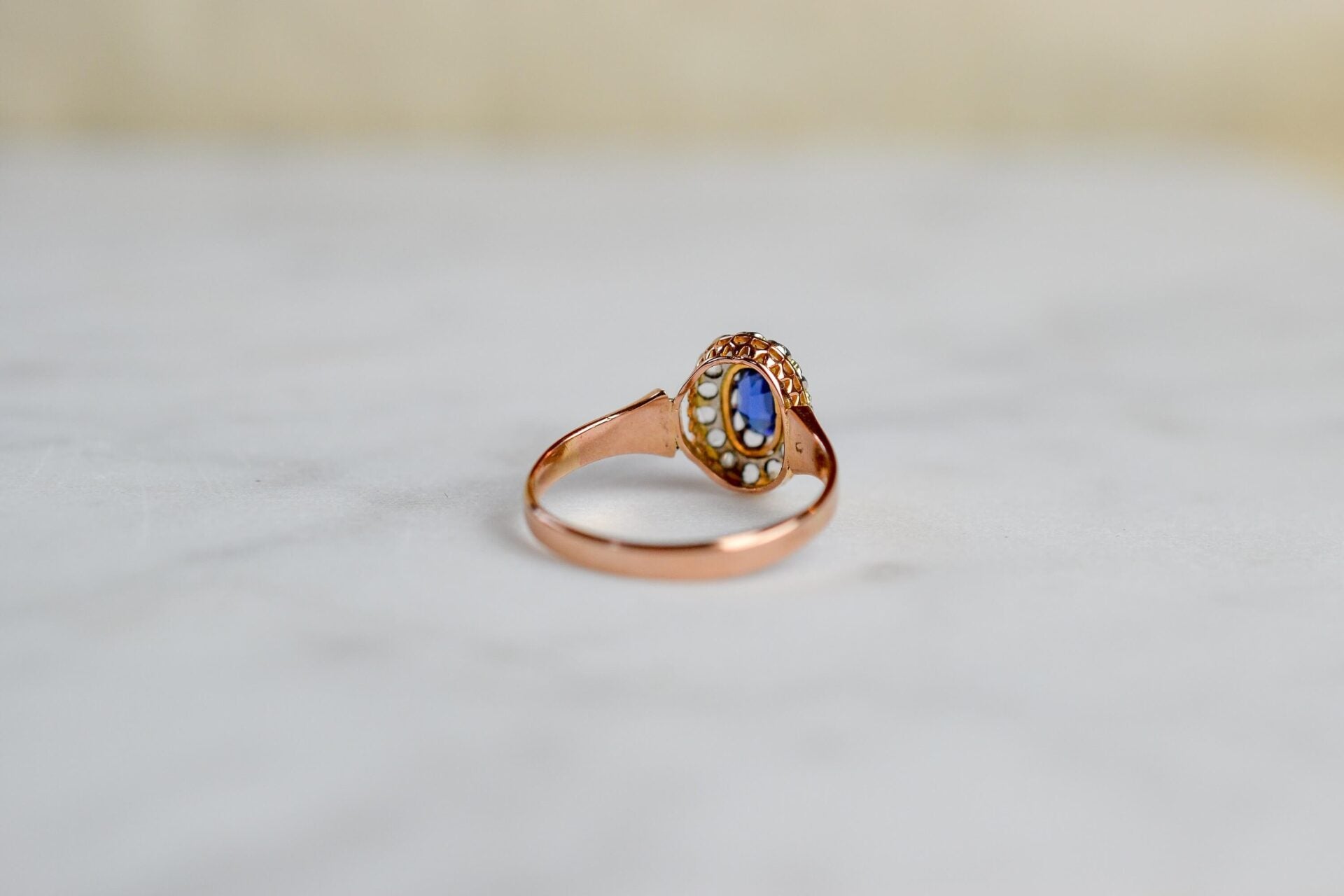 Bague Marguerite Diamants Or Rose