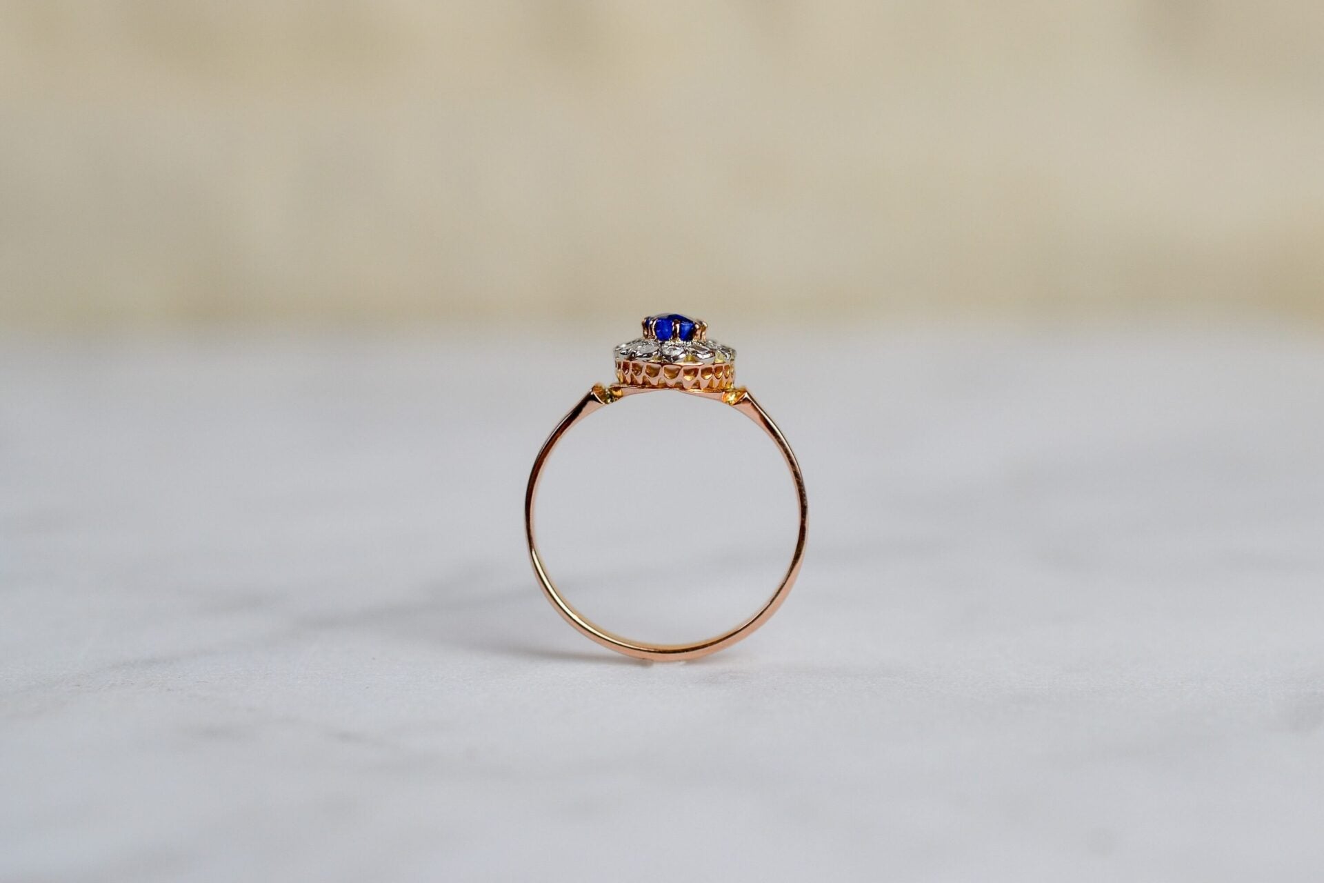 Bague Marguerite Diamants Or Rose
