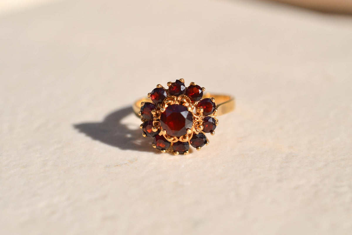 Bague Marguerite Grenats