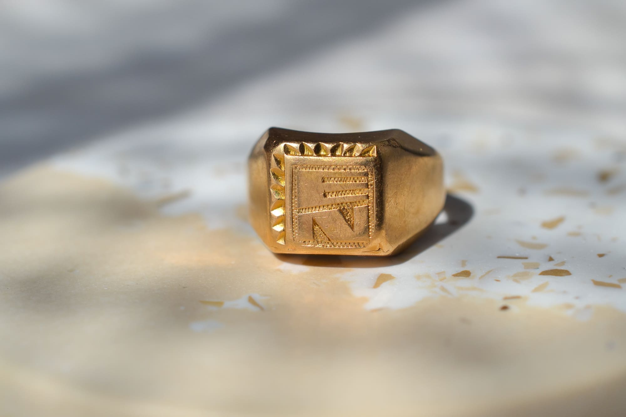 Bague chevalière "EN"