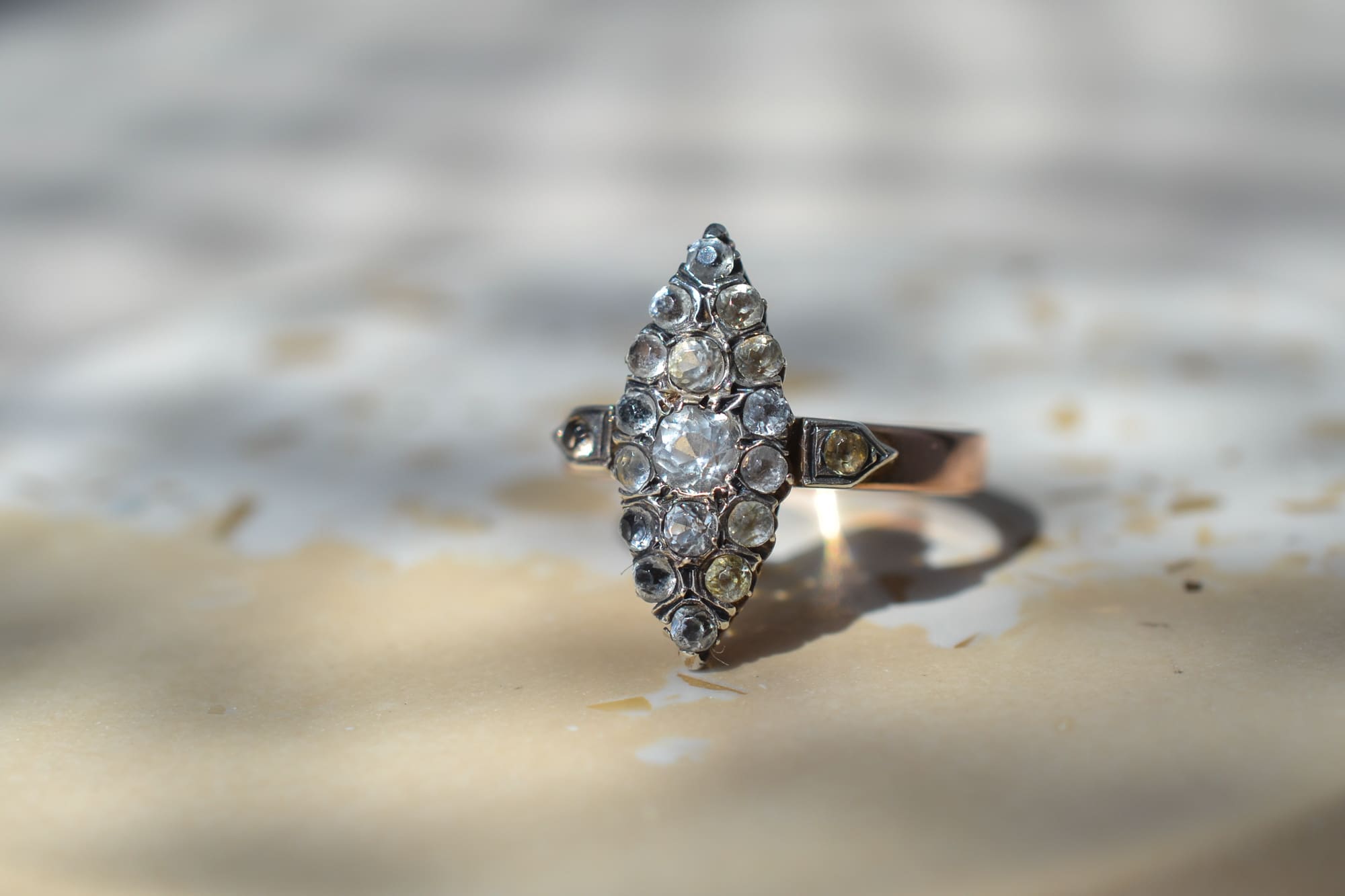 Bague Marquise Or rose