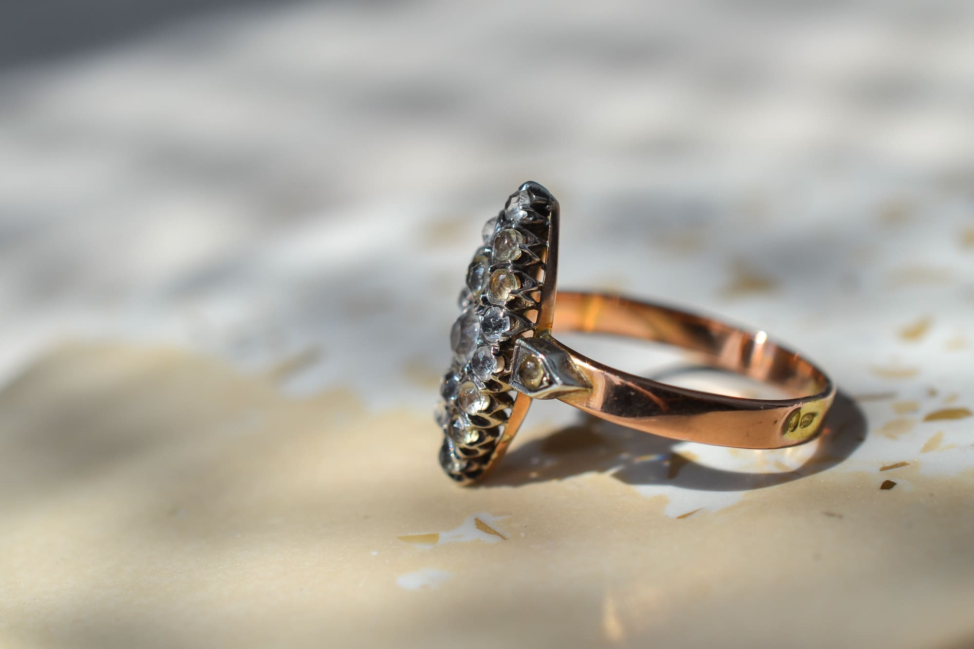 Bague Marquise Or rose
