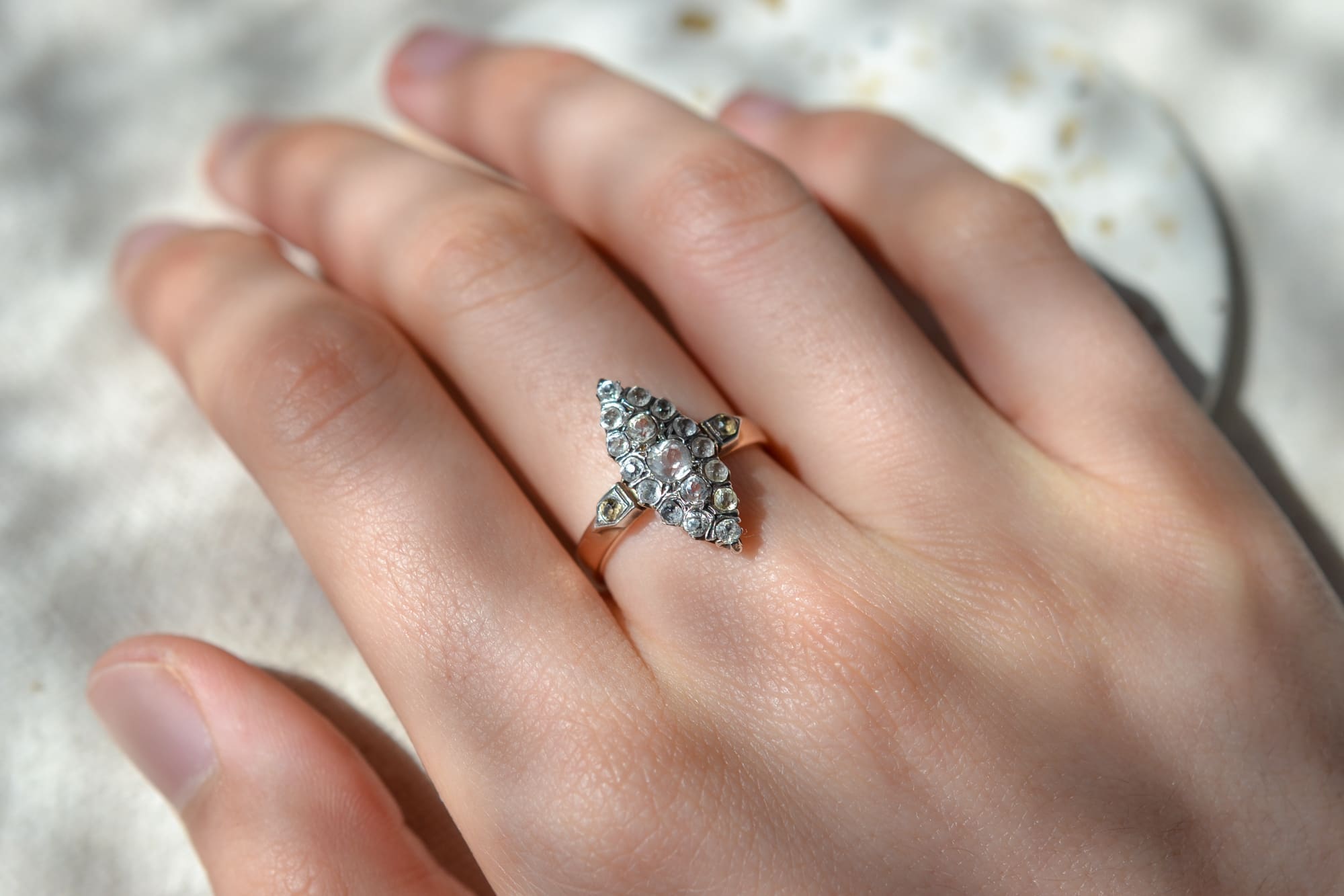 Bague Marquise Or rose