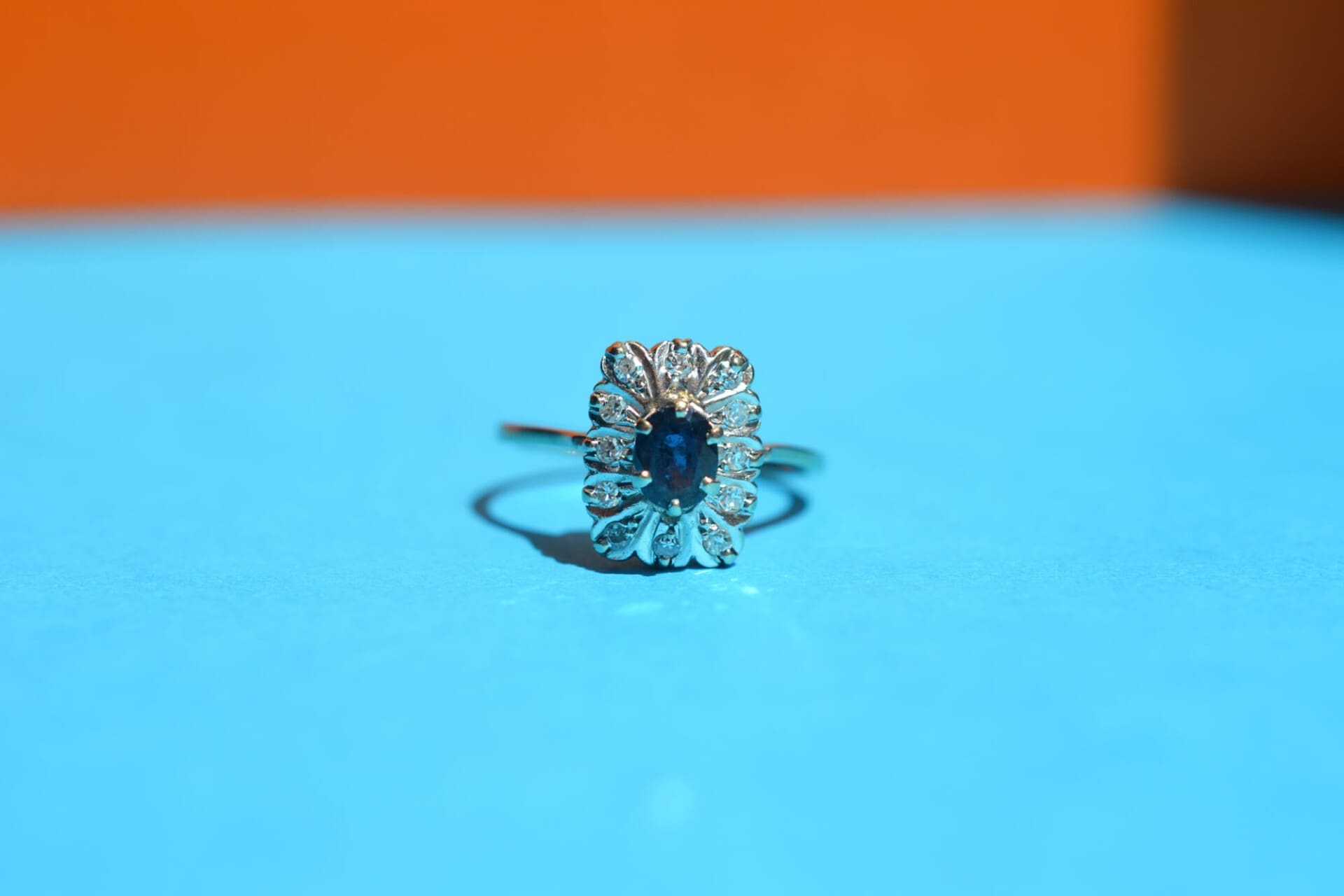 Marguerite Art Déco Saphir et Diamants