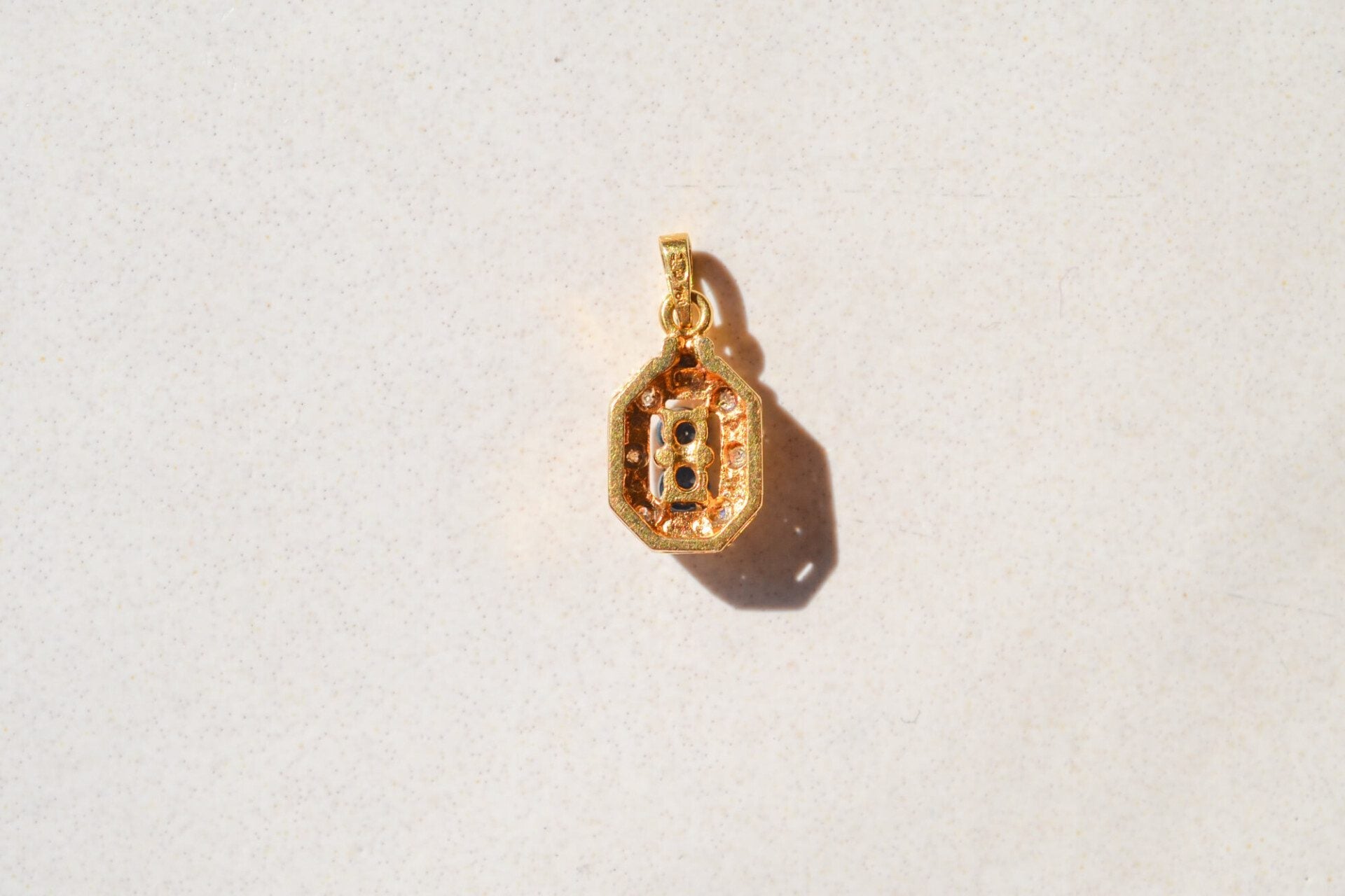 Pendentif octogonal Saphirs et Diamants