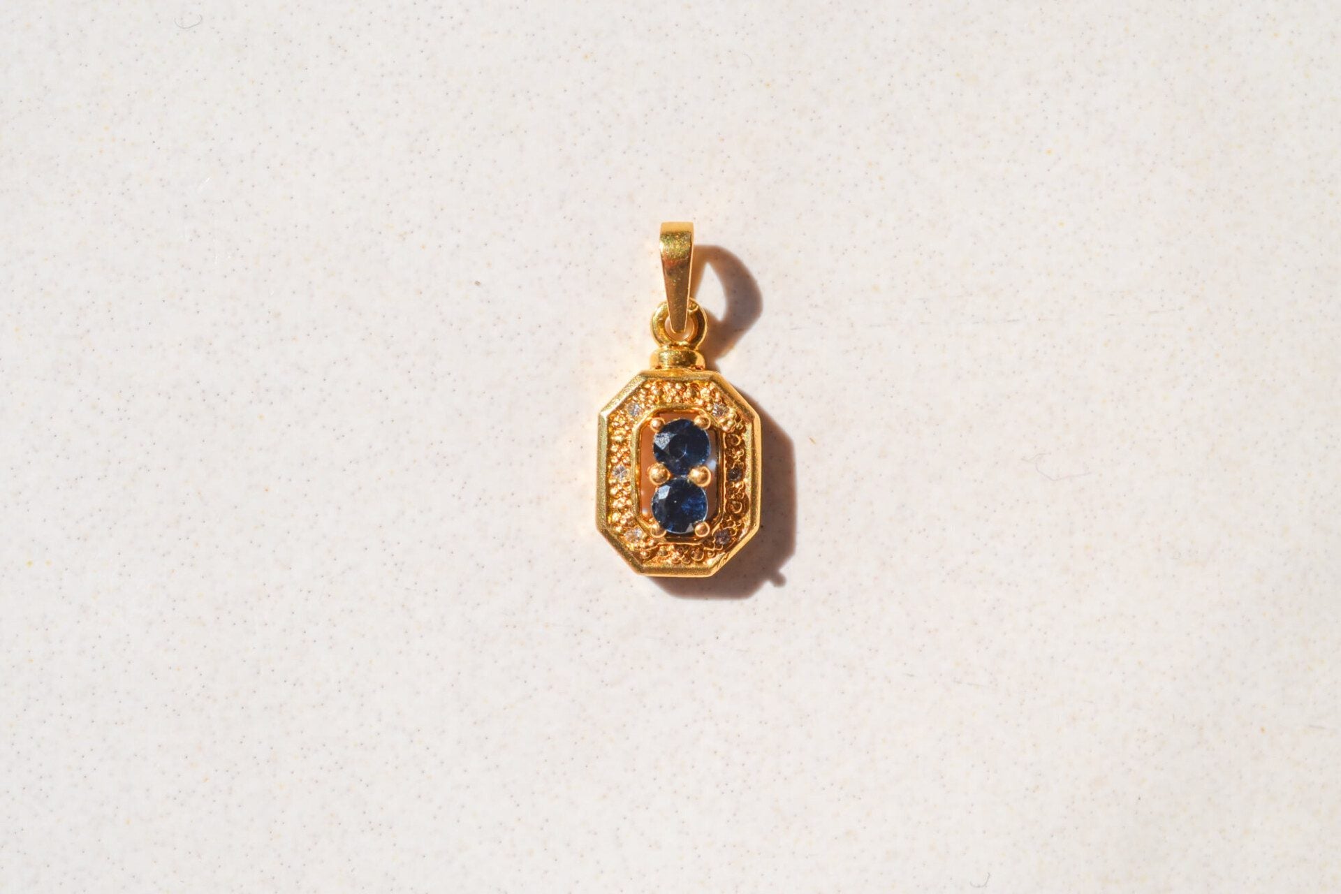 Pendentif octogonal Saphirs et Diamants
