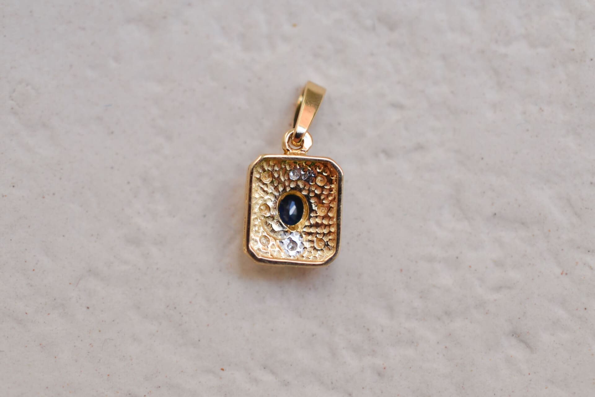 Pendentif rectangulaire Saphir et Diamants