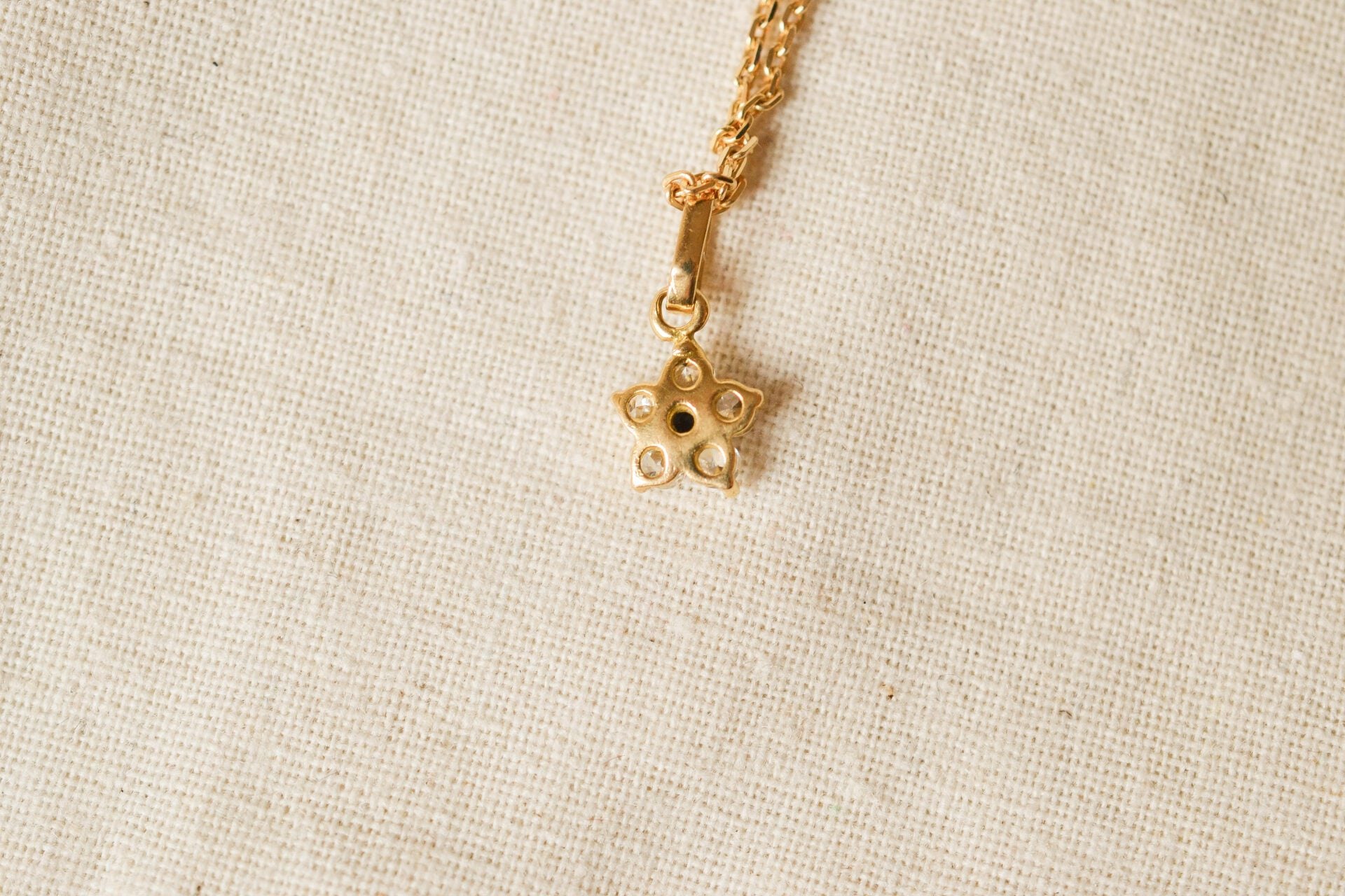 Pendentif fleur Saphir et Oxyde