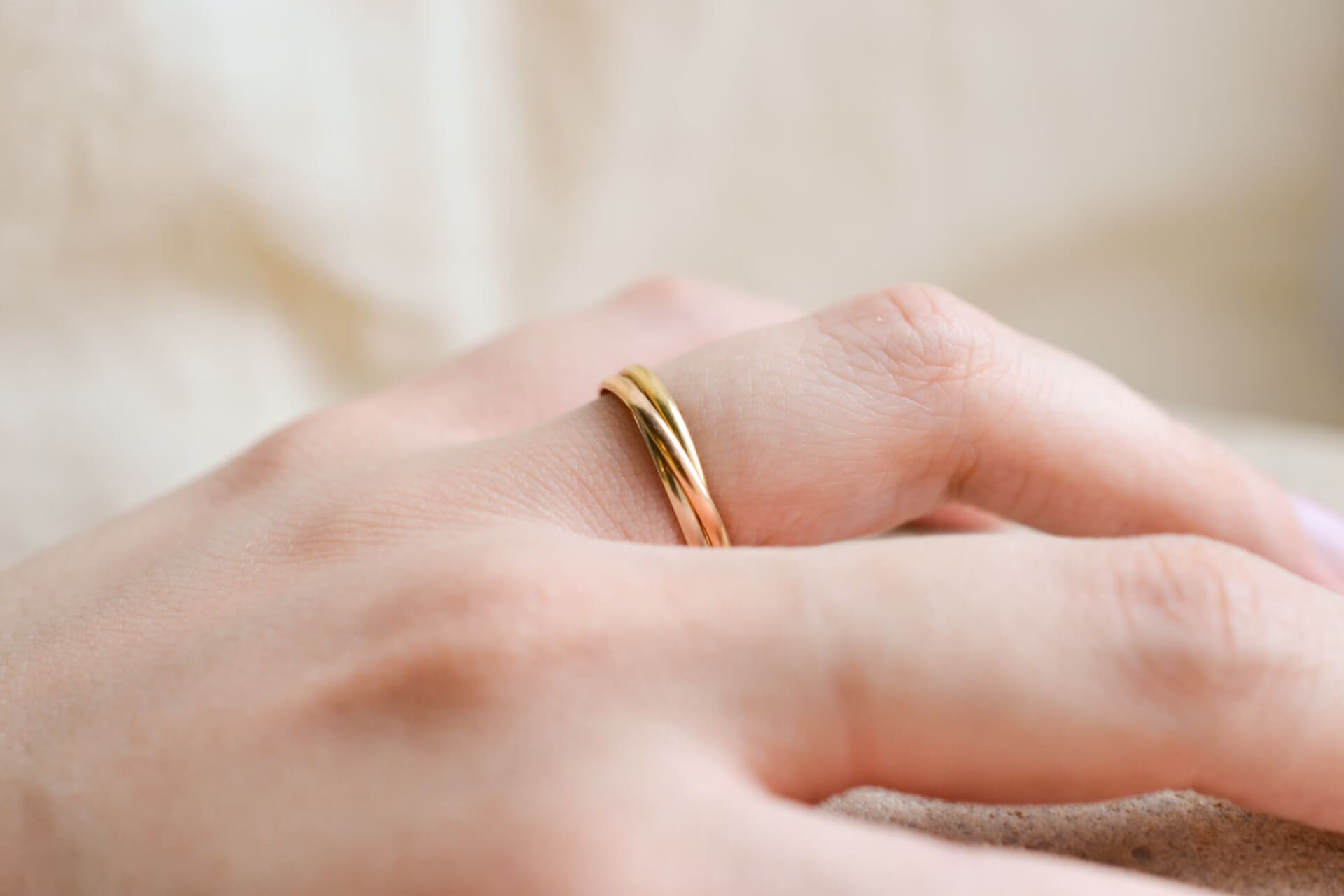 Bague anneaux 3 Ors style Trinity
