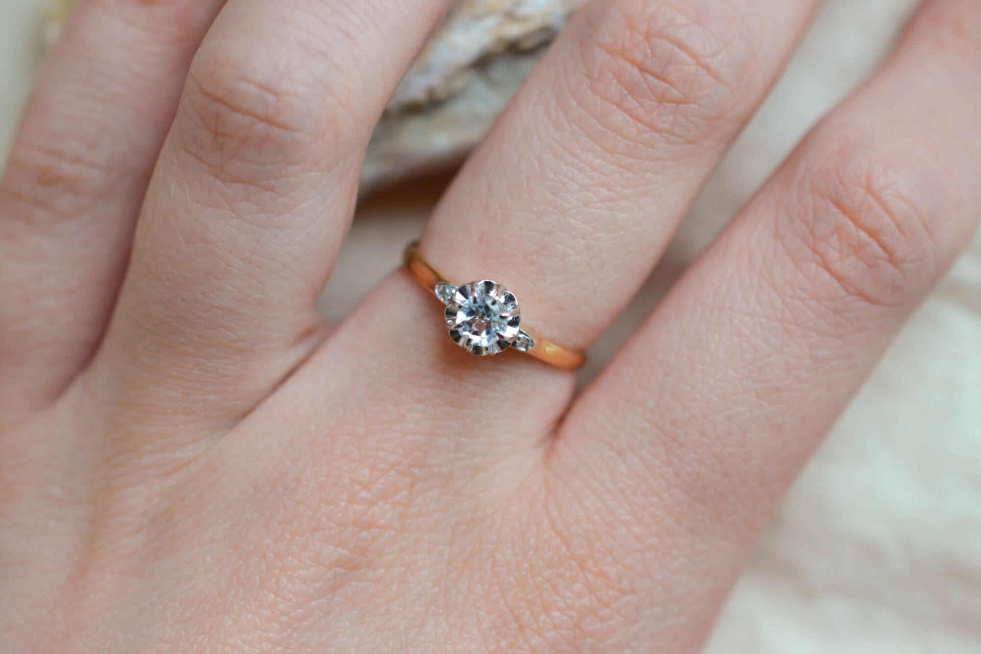 Solitaire Aigue-Marine 2 Ors