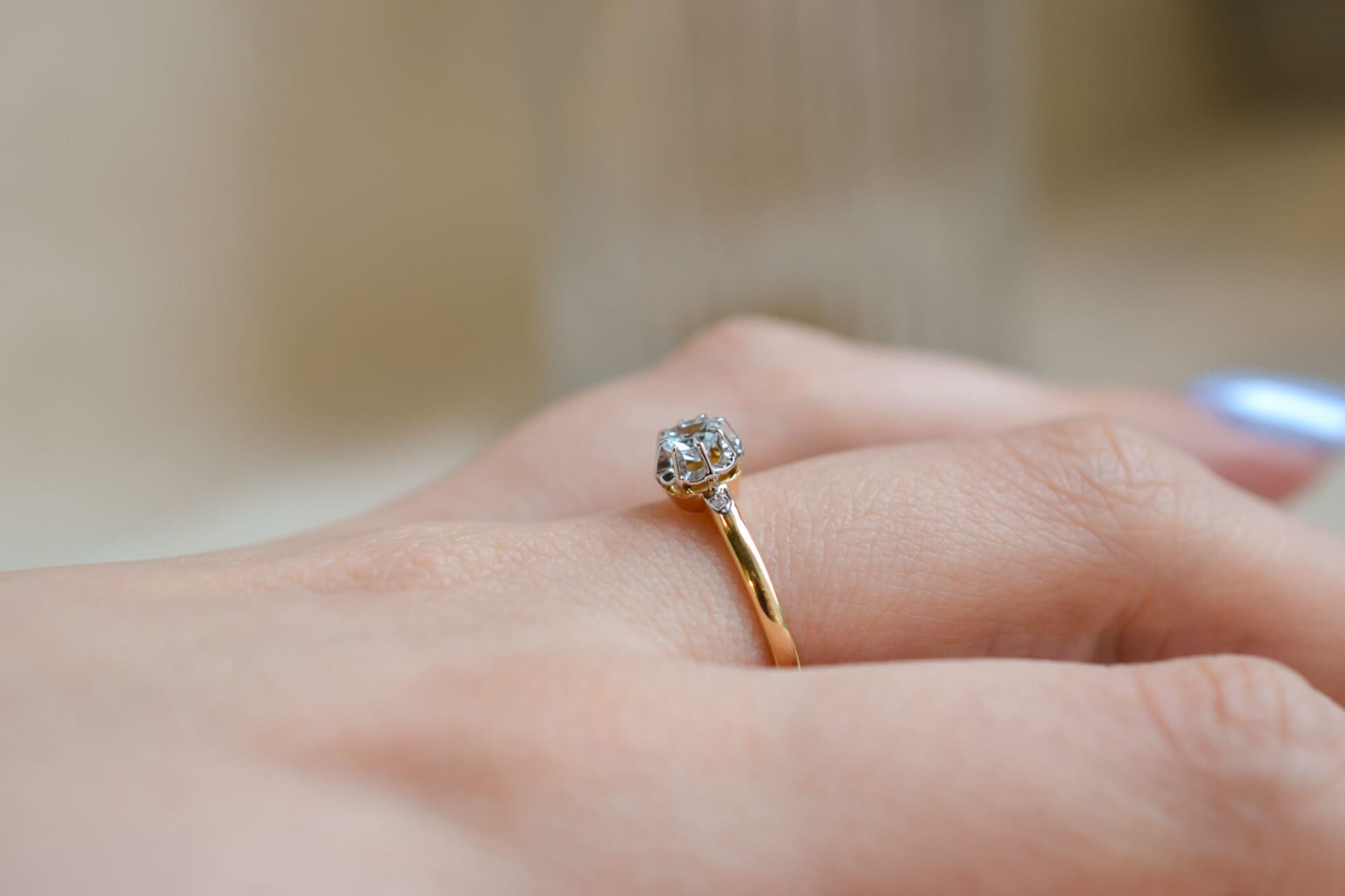 Solitaire Aigue-Marine 2 Ors
