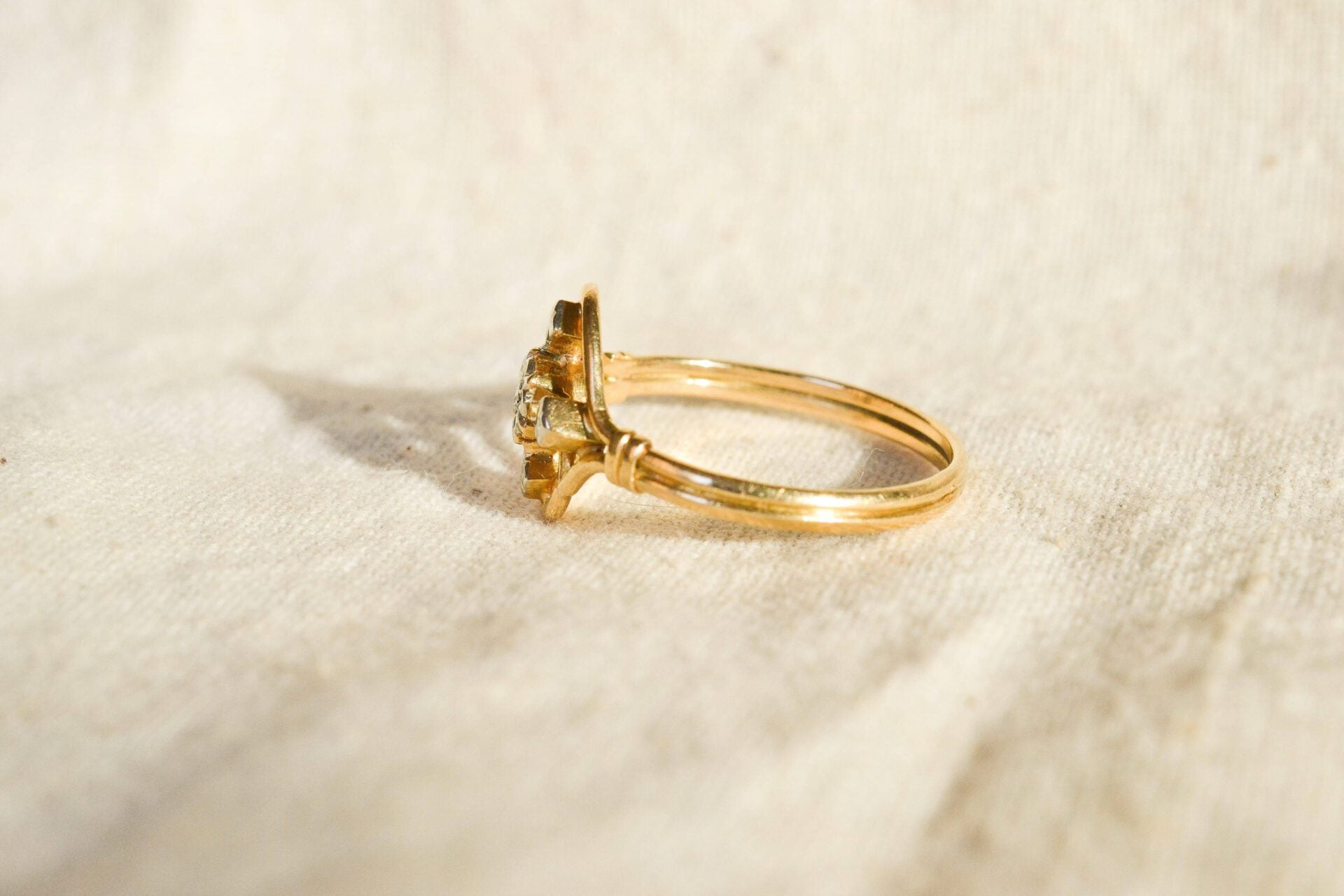 Bague typique Art Nouveau 2 Ors