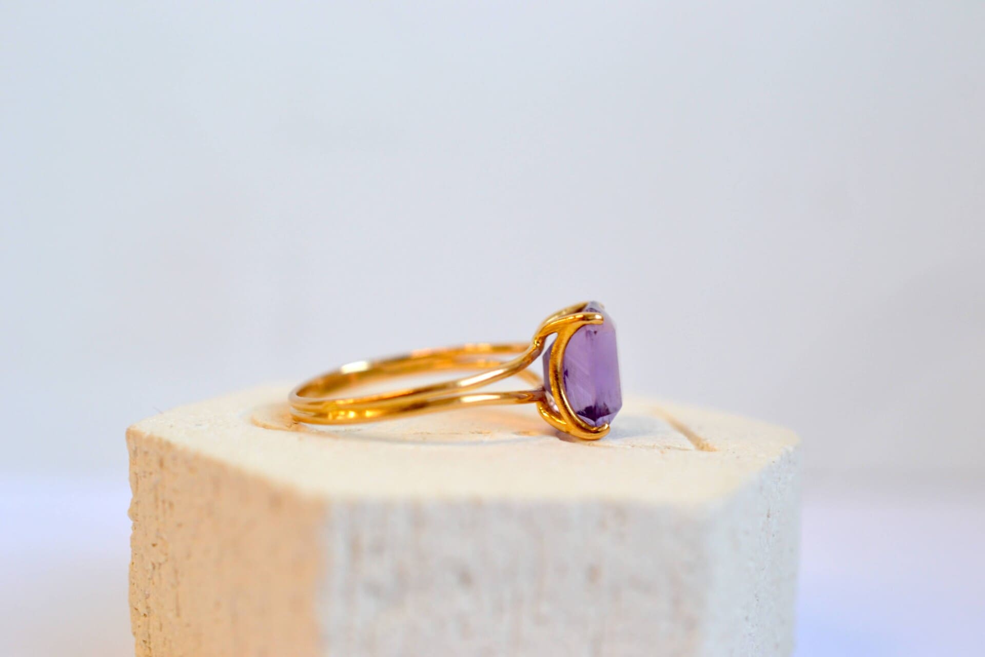 Bague Solitaire Améthyste