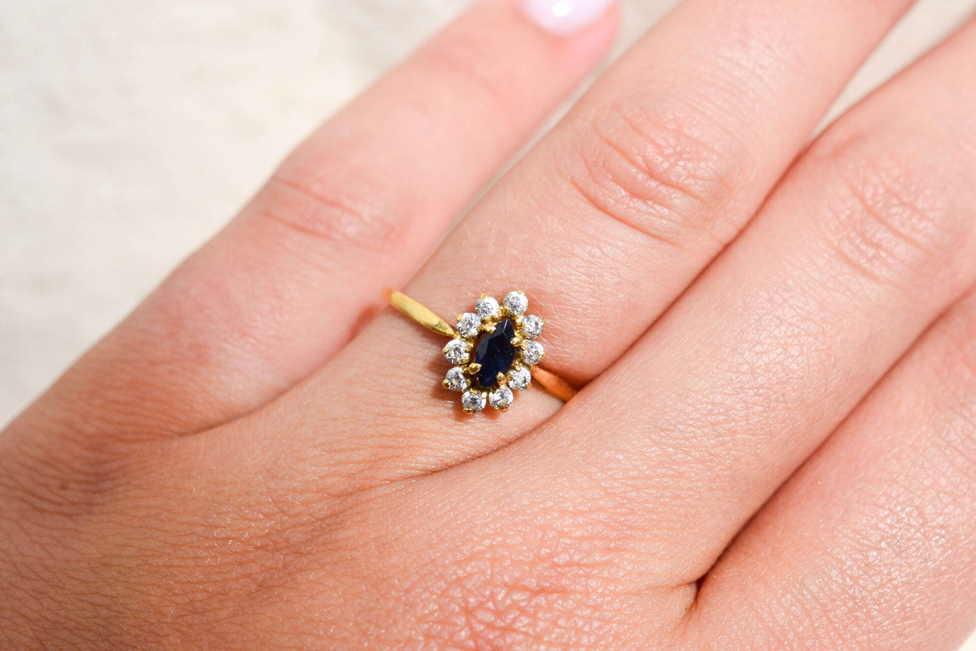 Bague Marguerite Saphir Or jaune