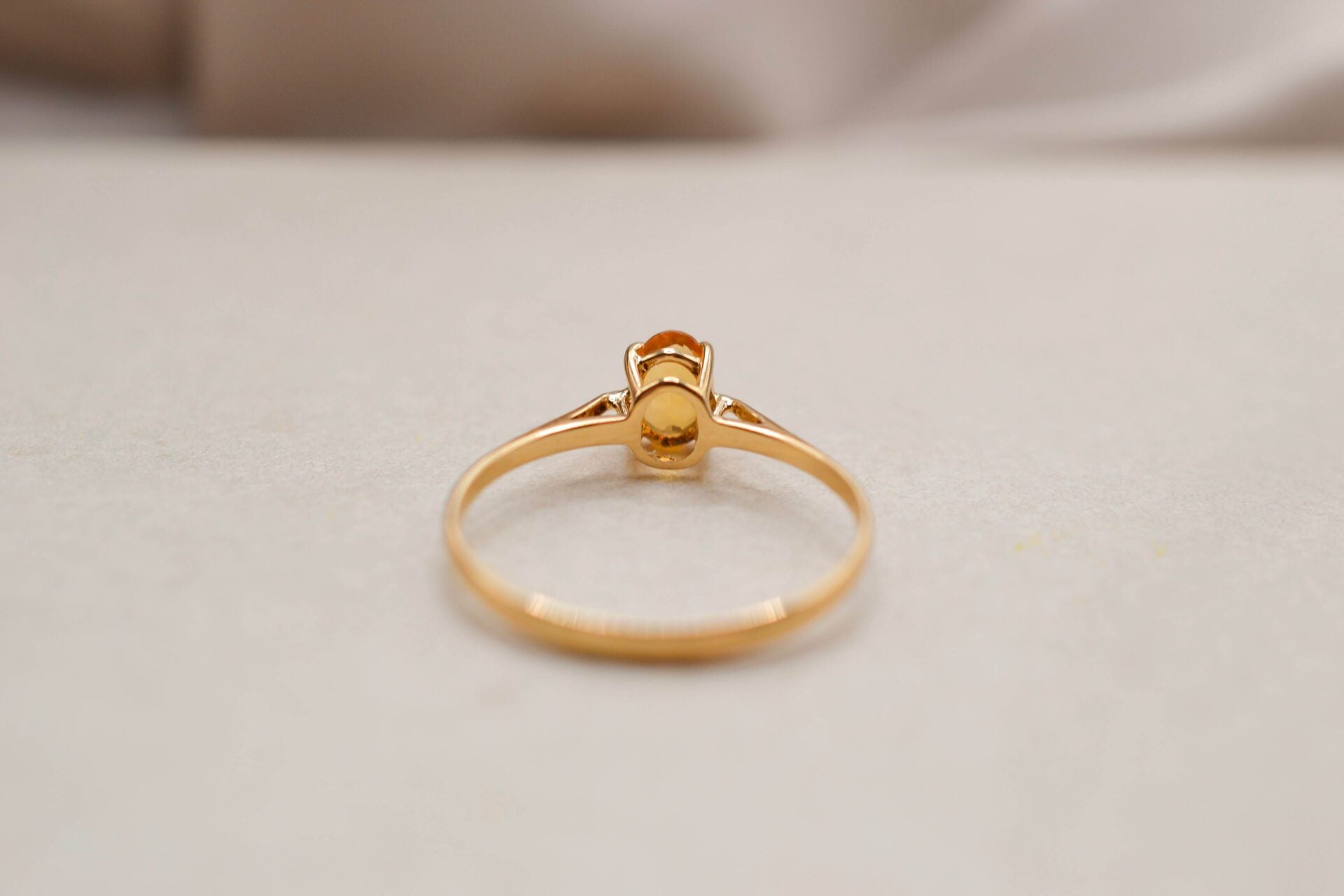 Bague solitaire Citrine