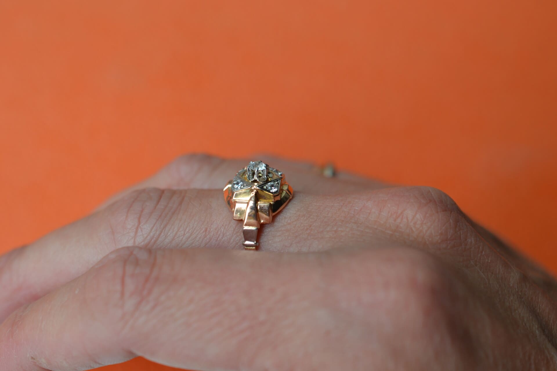 Bague Art Déco Or Champagne
