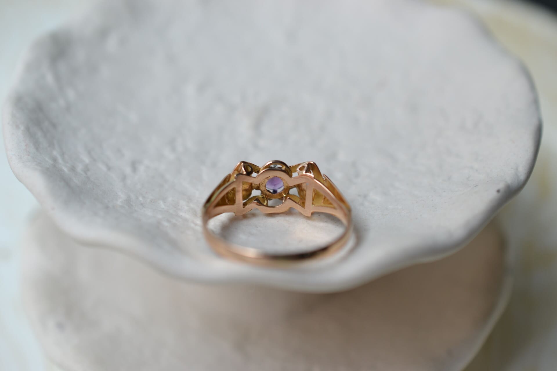 Bague Art Déco Améthyste 2 Ors