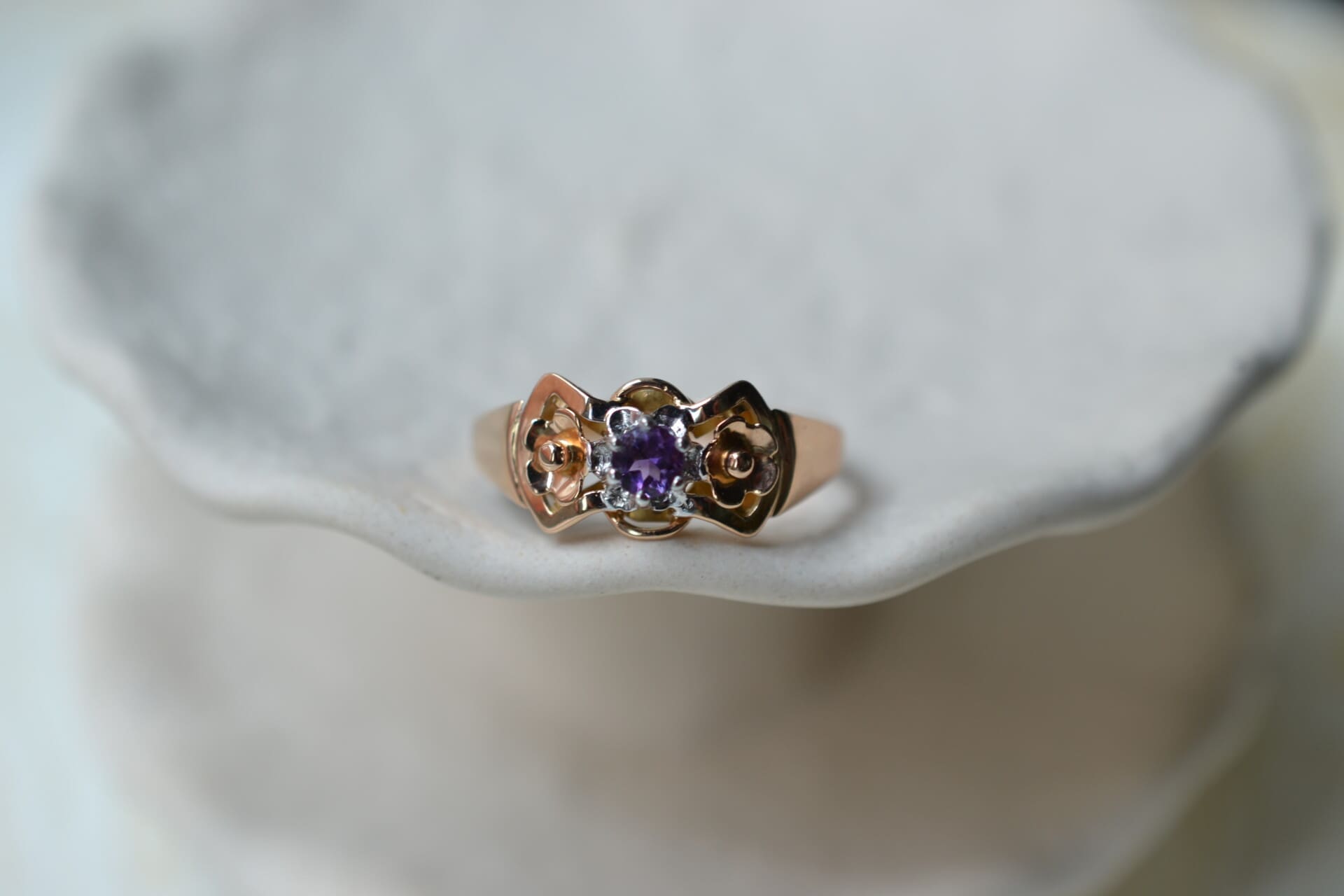 Bague Art Déco Améthyste 2 Ors