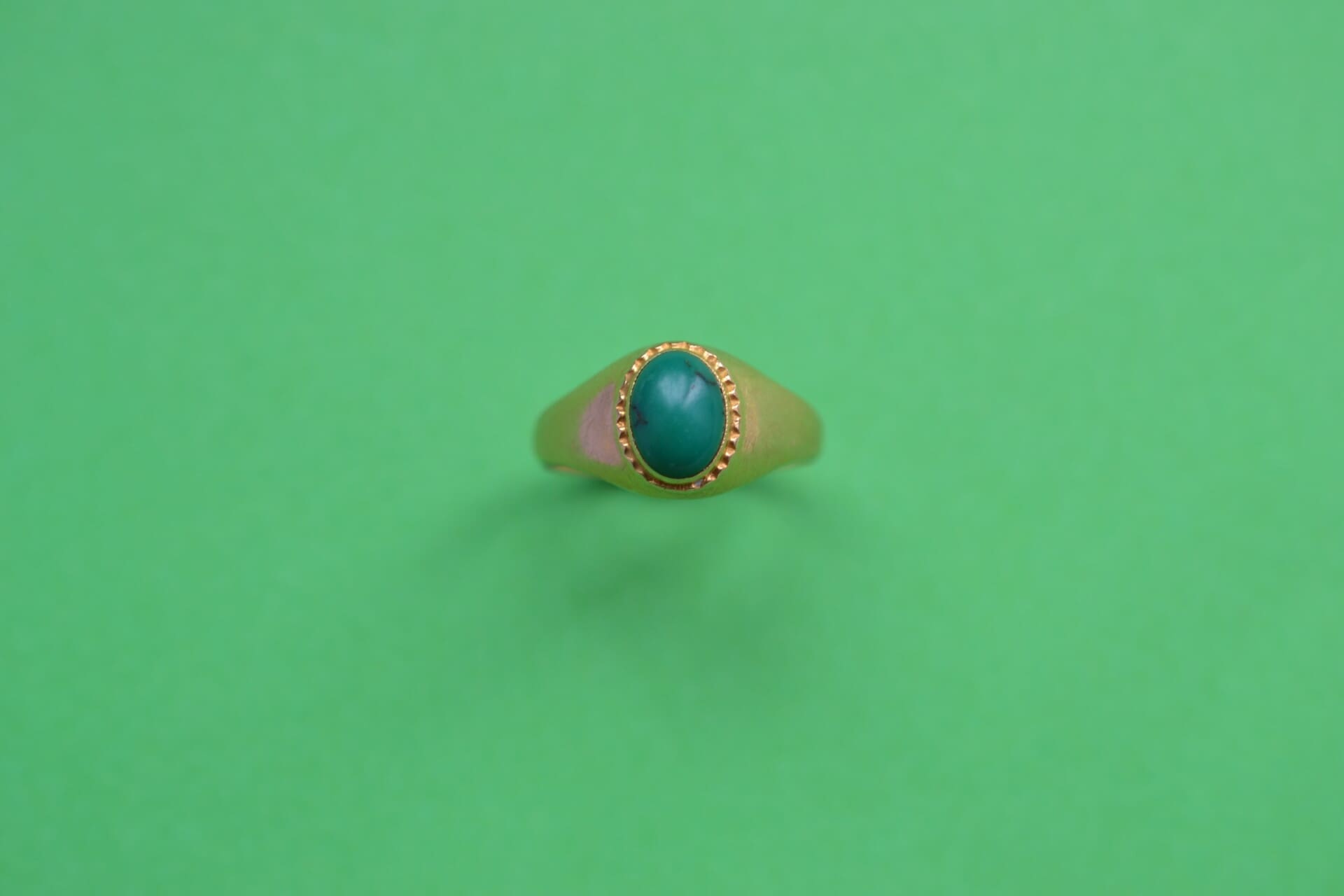 Bague jonc cabochon Turquoise verte