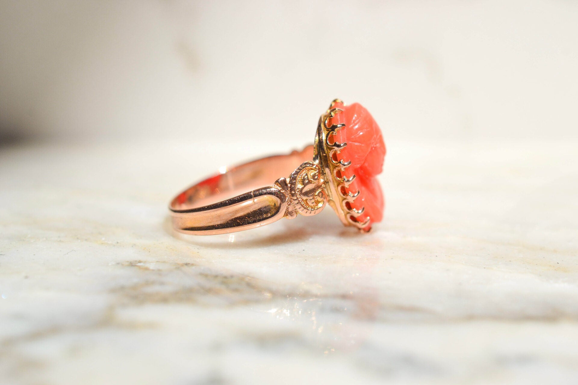 Bague Camée Corail