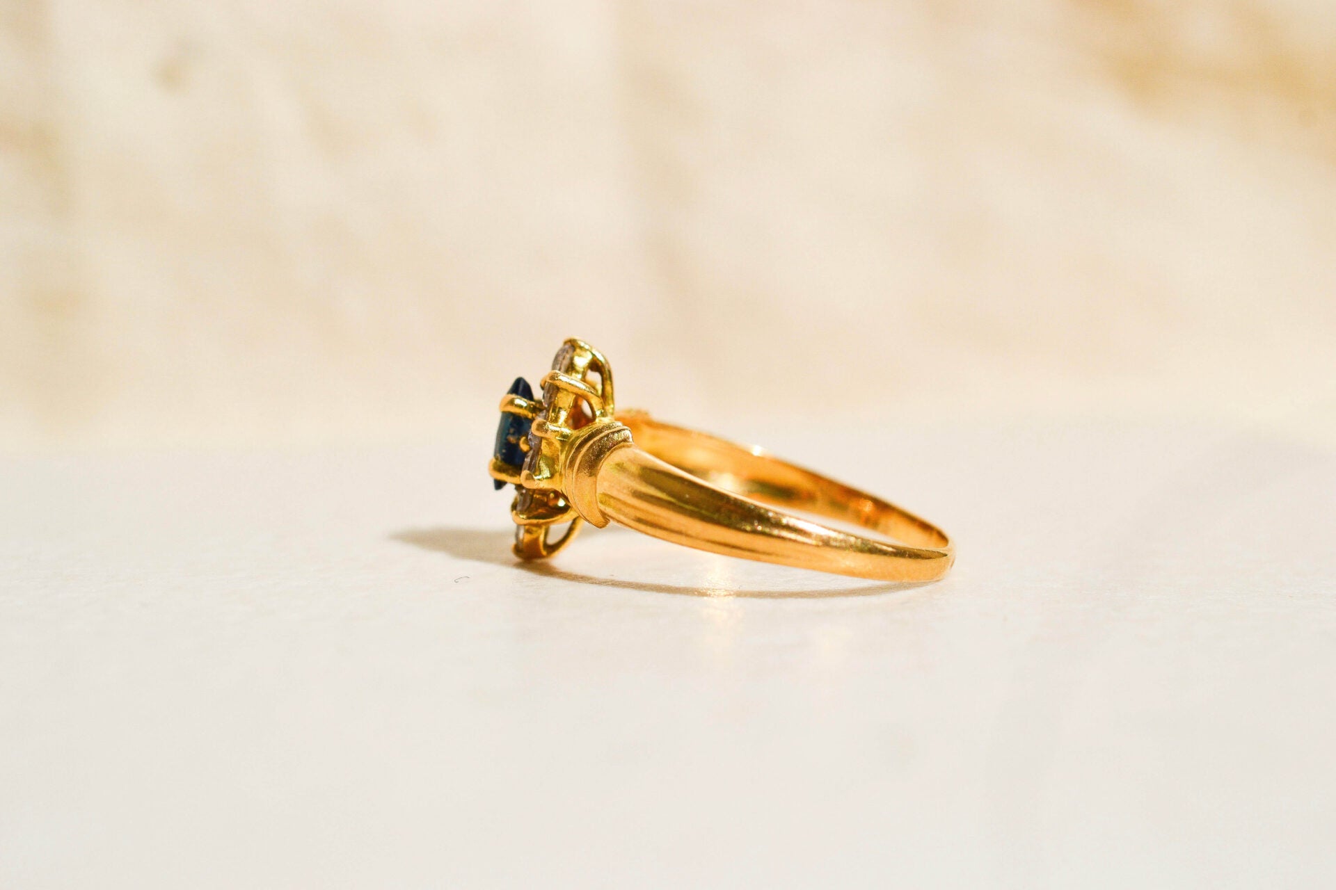 Bague Marguerite Saphir Oxydes