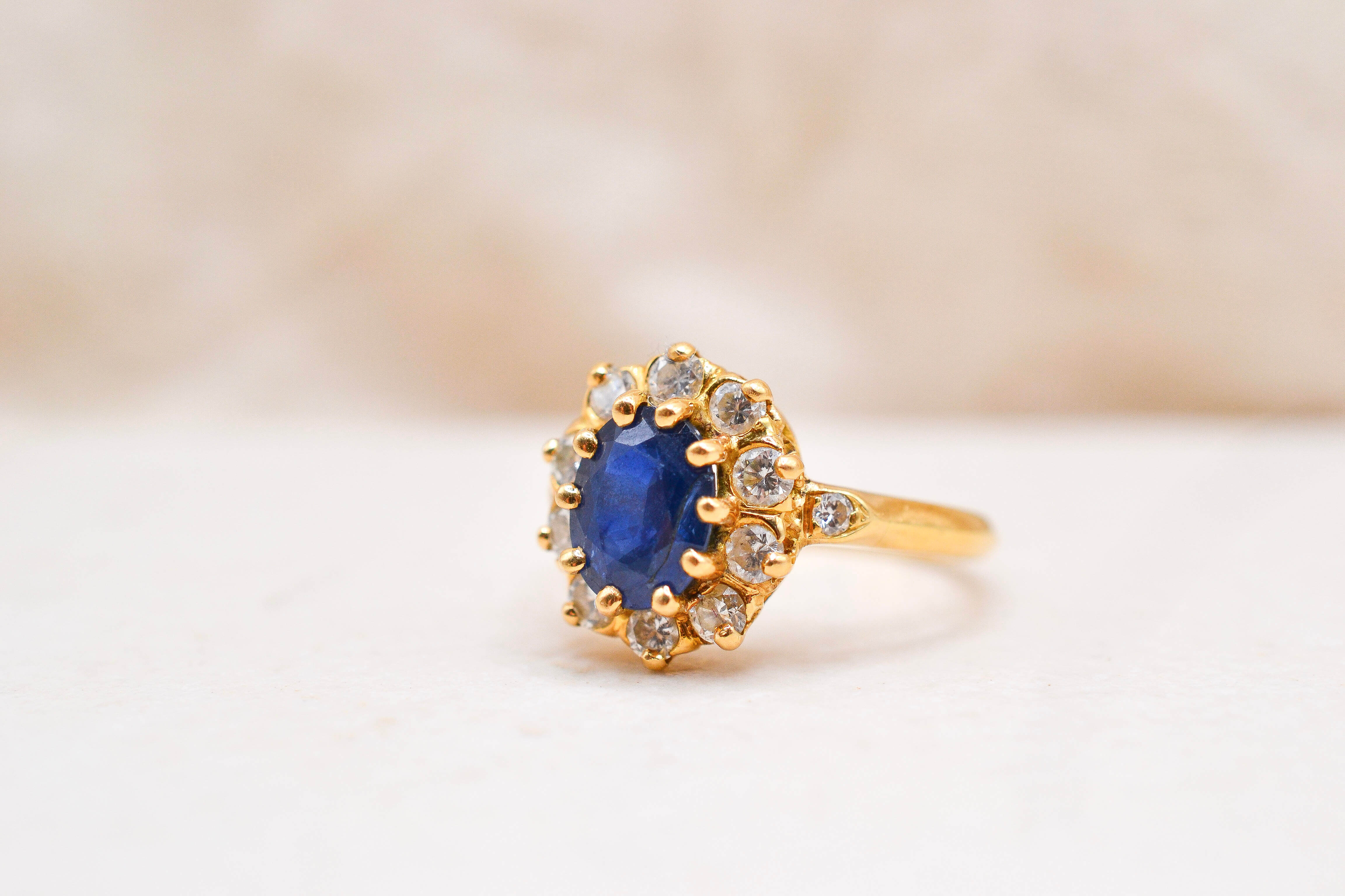 Bague Pompadour Saphir Diamants