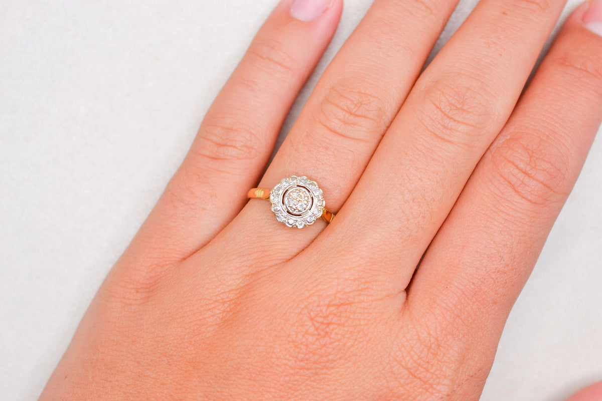 Bague ronde 2 Ors Diamants