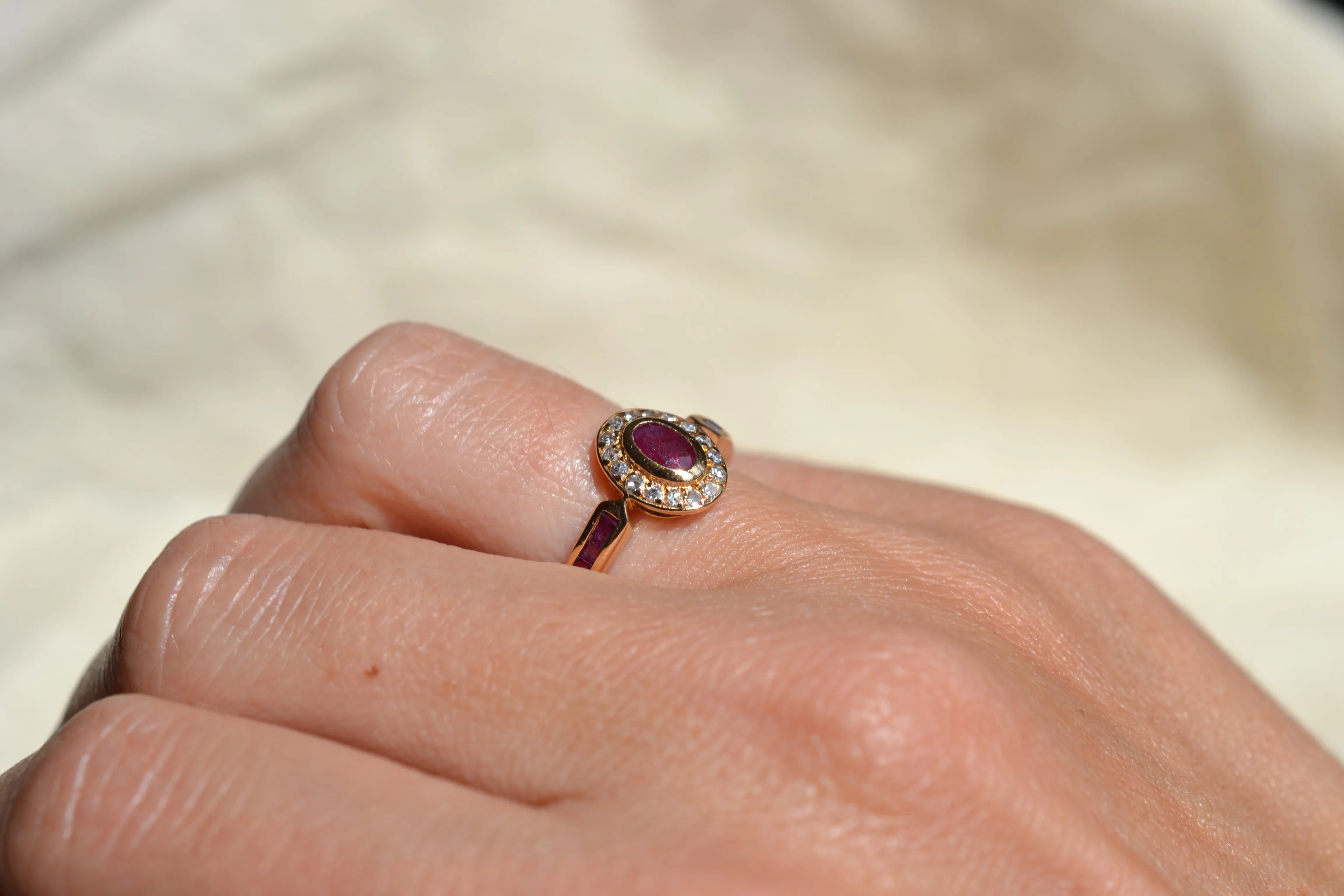 Bague Rubis, Diamants & Rubis Calibrés