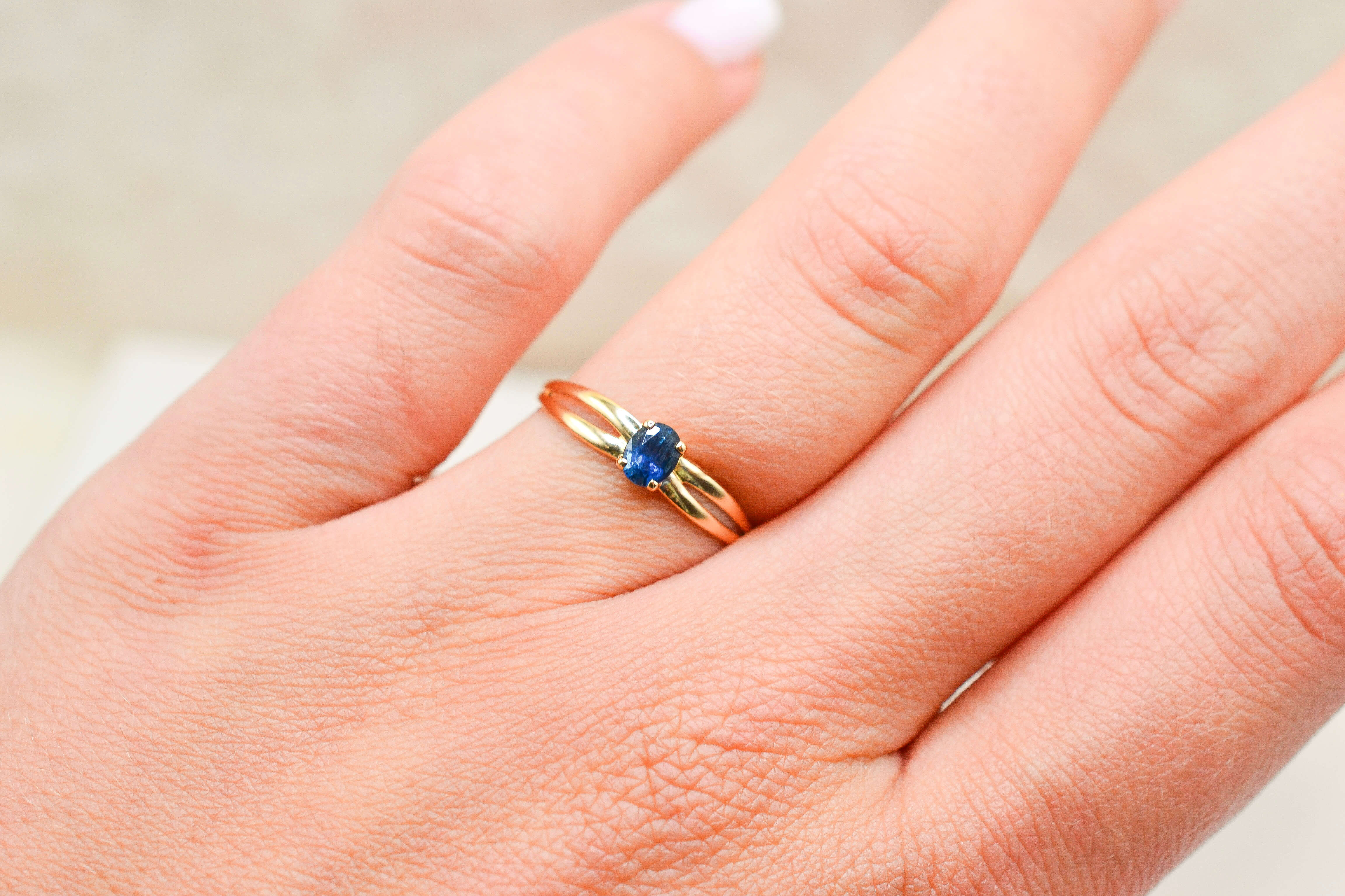 Bague solitaire Saphir